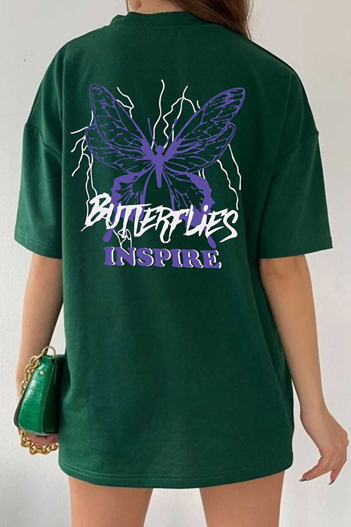 Uyguntarz Unisex Butterfly & Letter Graphic Tasarım Tshirt