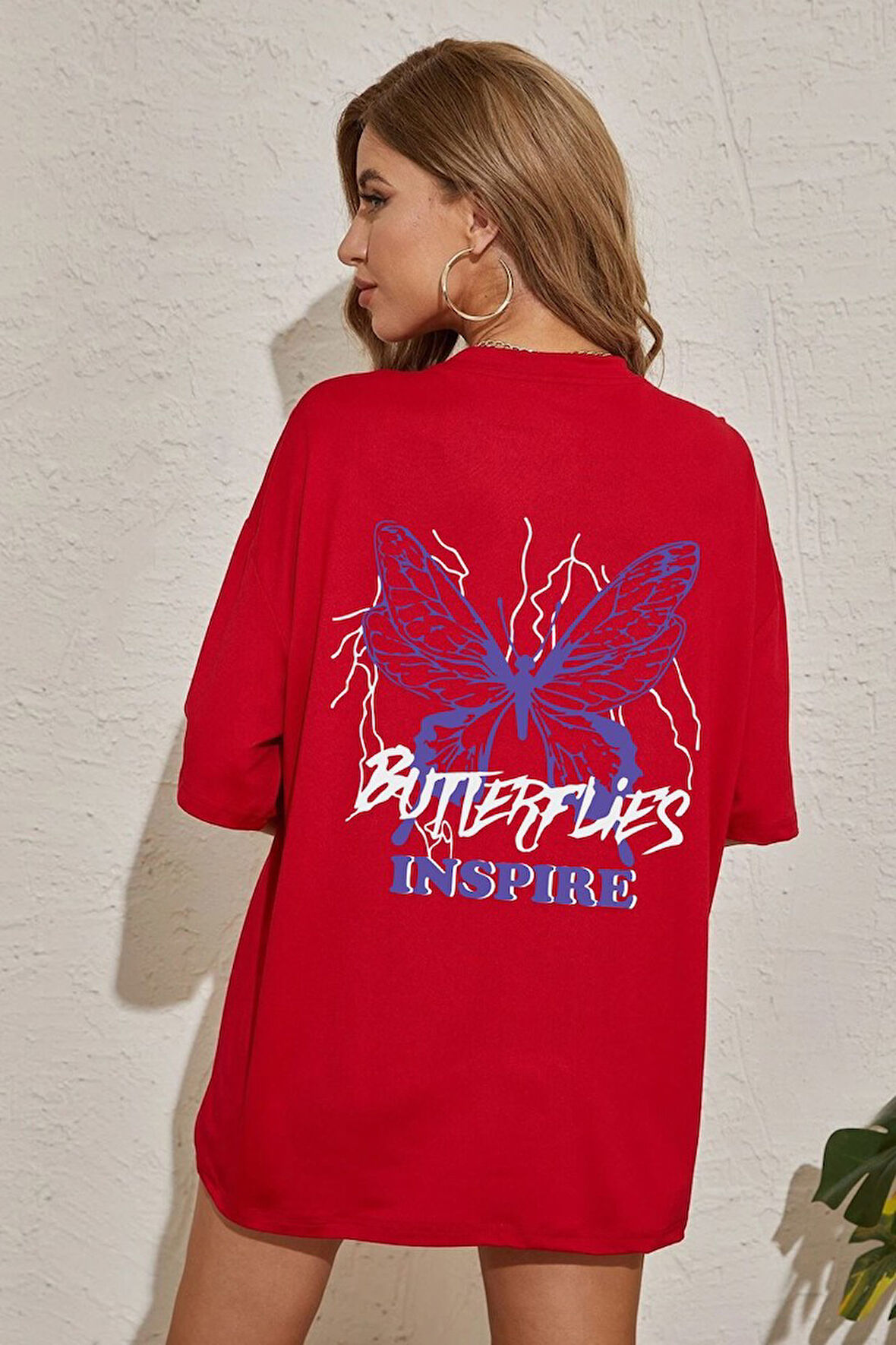 Uyguntarz Unisex Butterfly & Letter Graphic Tasarım Tshirt
