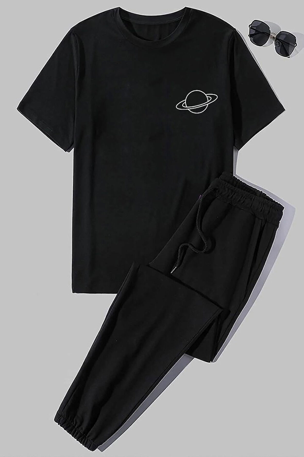 Uyguntarz Unisex Evren Temalı Baskılı 2'li Eşofman Takımı