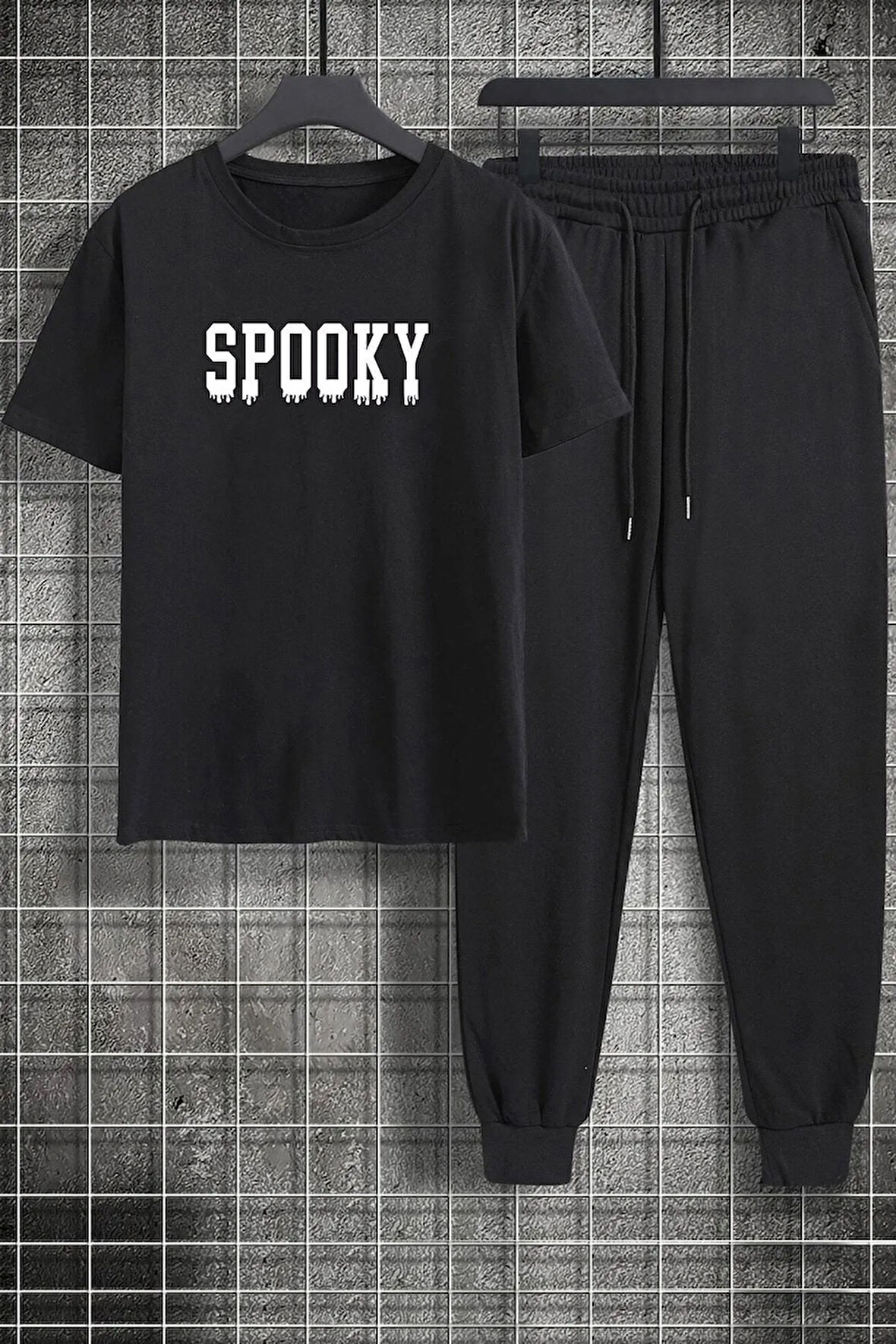 Uyguntarz Unisex Spooky Baskılı 2'li Eşofman Takımı