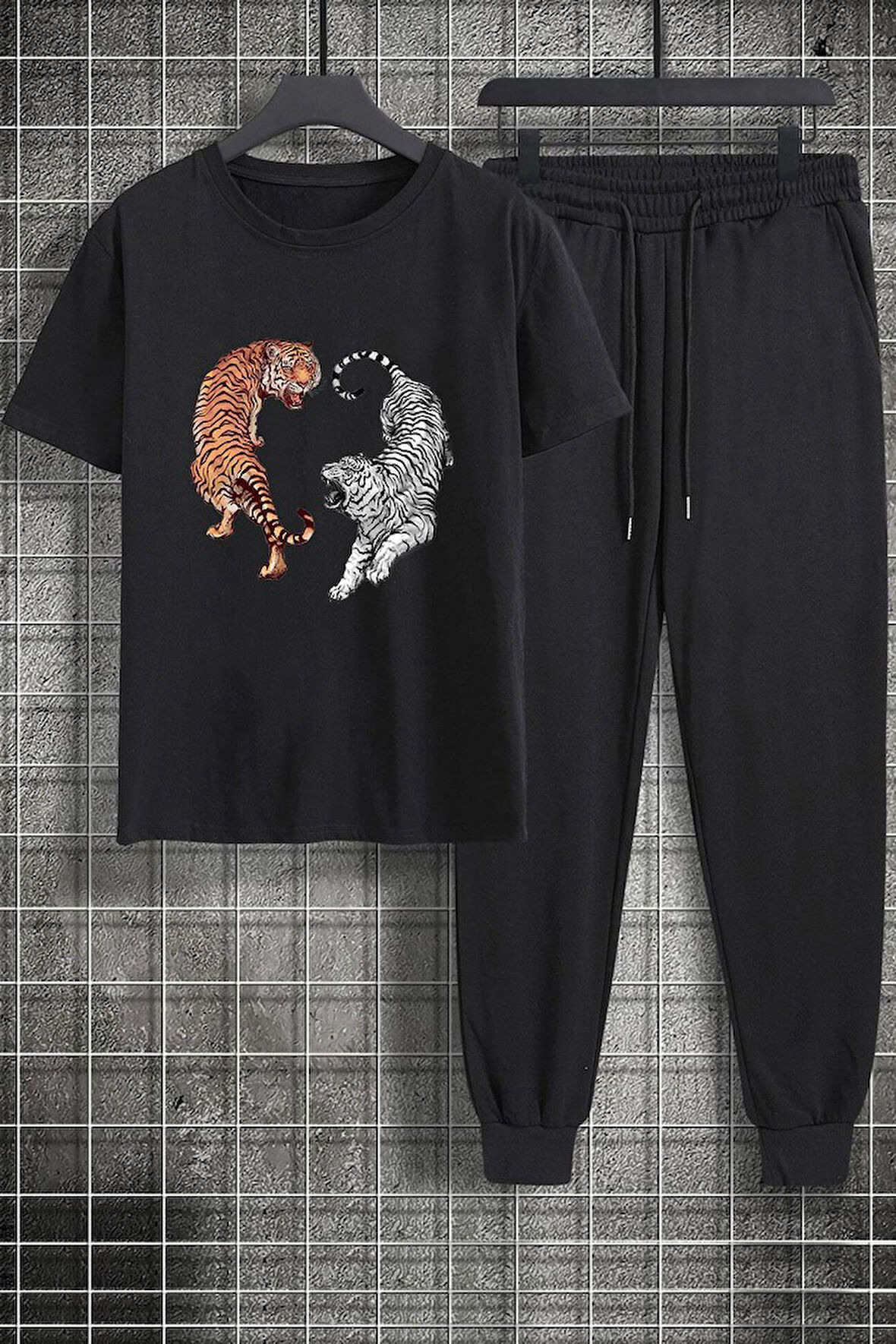 Uyguntarz Unisex Tiger Baskılı 2'li Eşofman Takımı