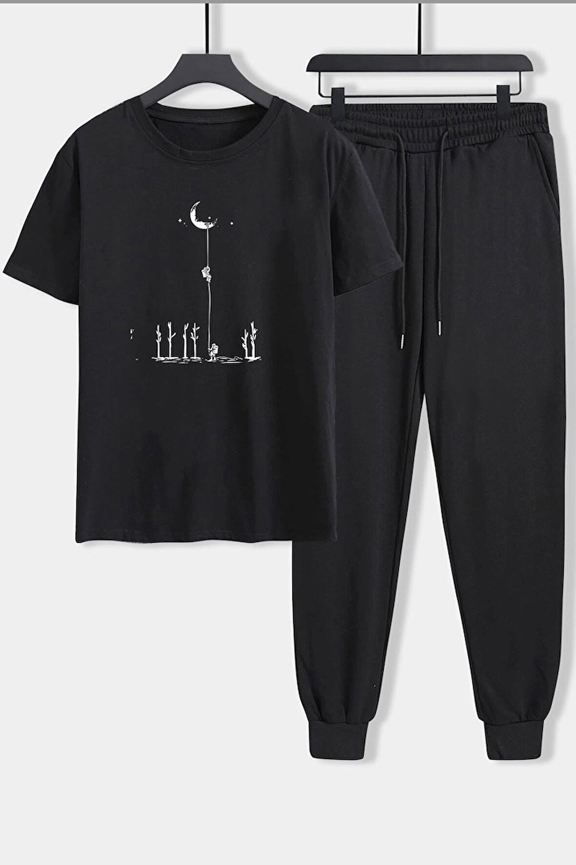 Uyguntarz Unisex Uzay Temalı Baskılı 2'li Eşofman Takımı