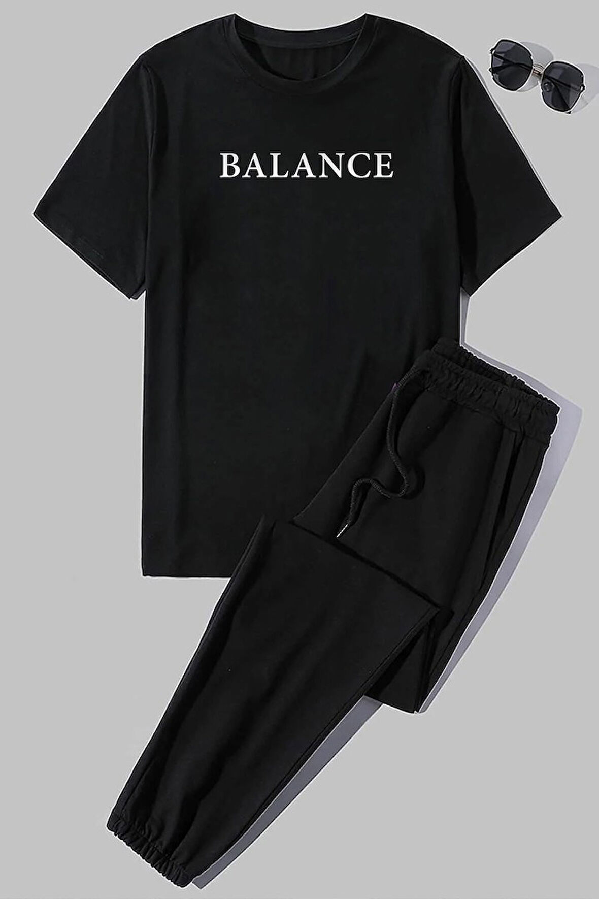 Uyguntarz Unisex Balance Baskılı 2'li Eşofman Takımı