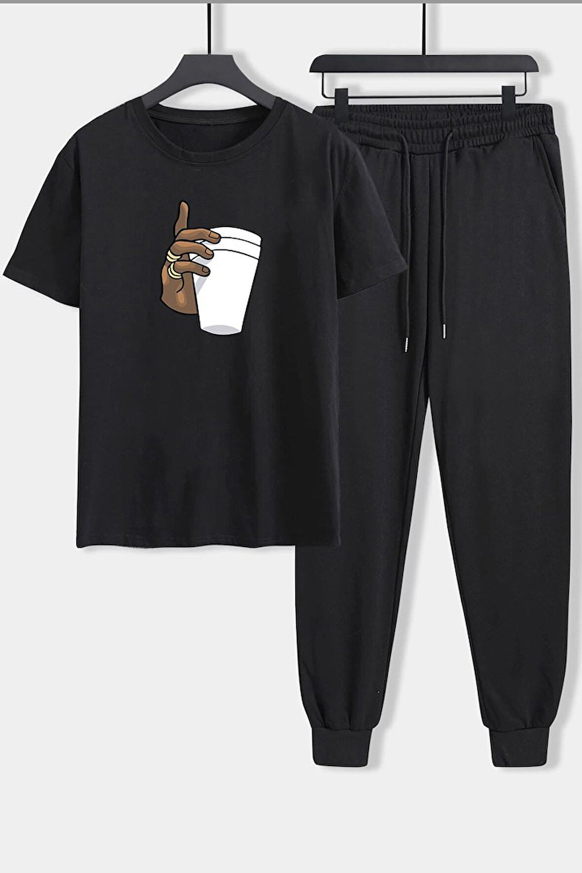 Uyguntarz Unisex Tupac Coffee 2'li Eşofman Takımı