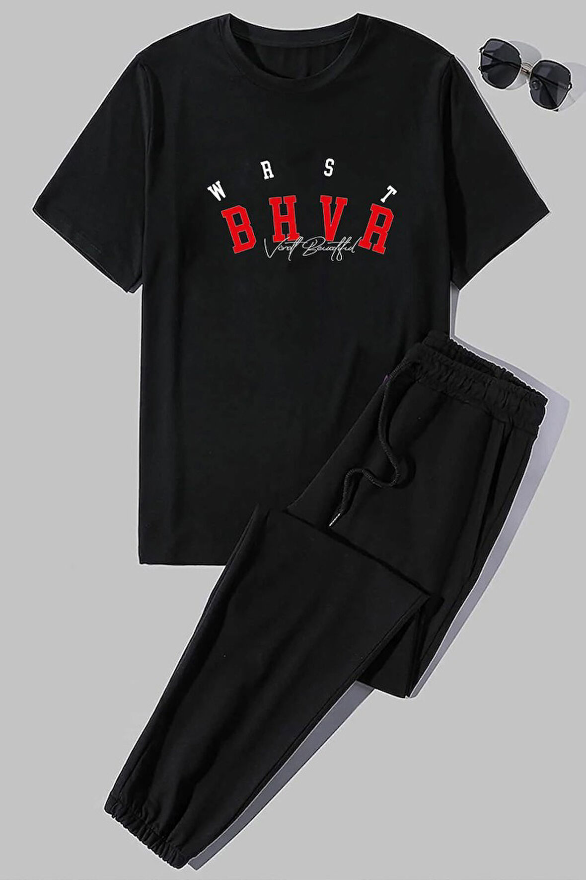 Uyguntarz Unisex Bhvr Baskılı 2'li Eşofman Takımı