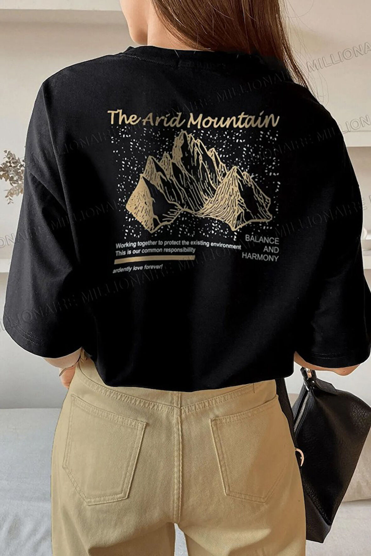 Uyguntarz Unisex Arid Mountain Baskılı T-shirt