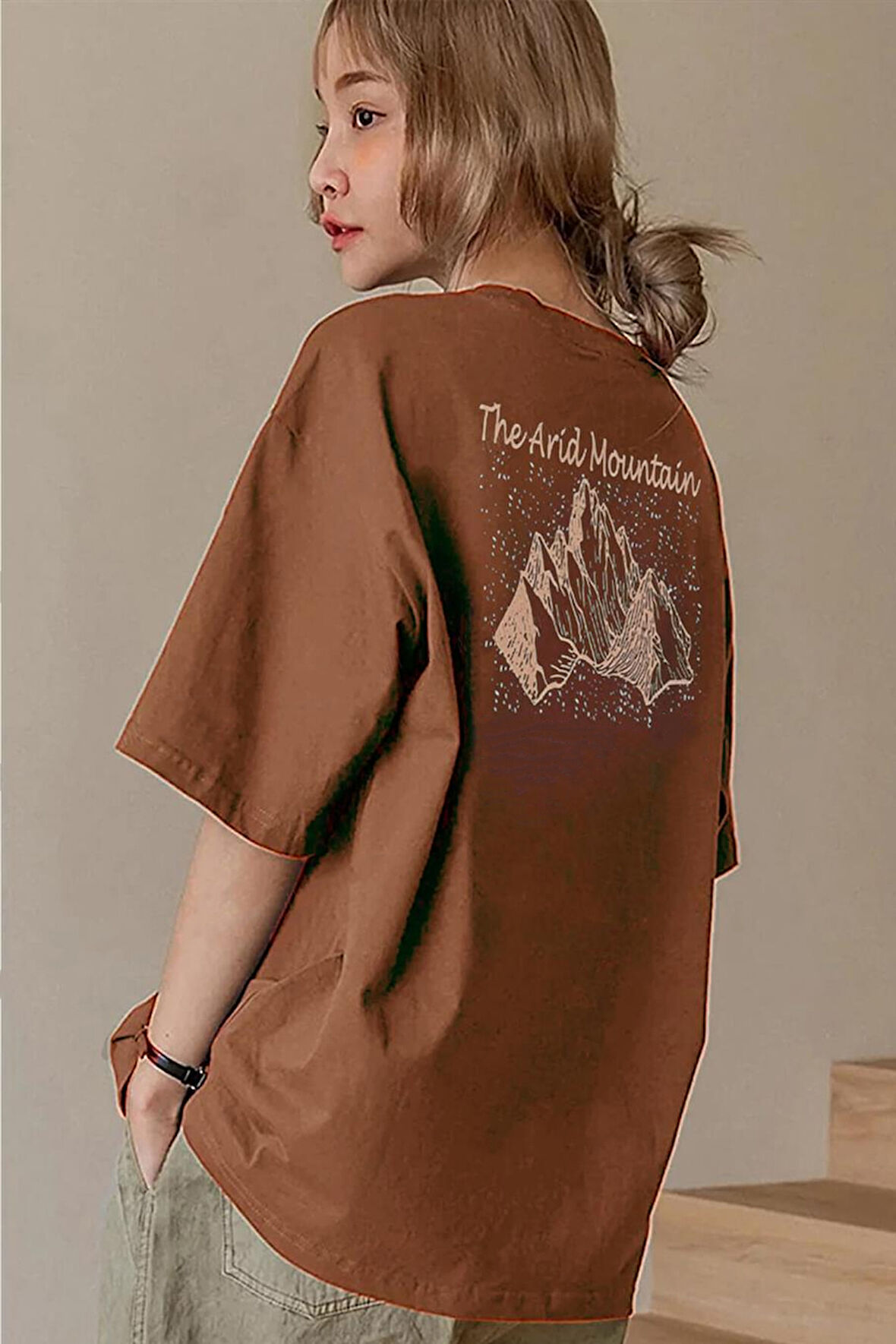 Uyguntarz Unisex Arid Mountain Baskılı T-shirt