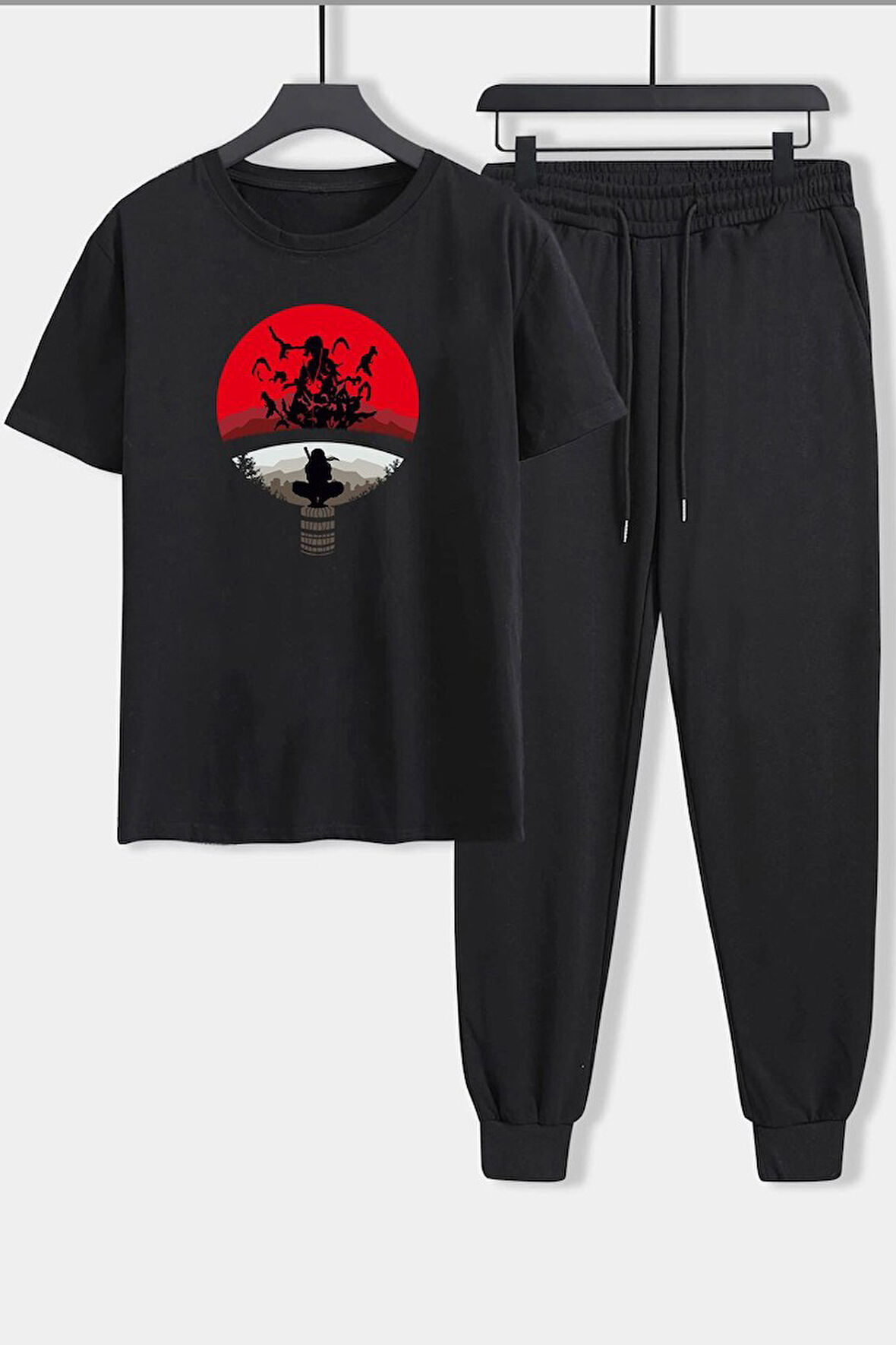 Uyguntarz Unisex Itachi Uchiha Baskılı 2'li Eşofman Takımı