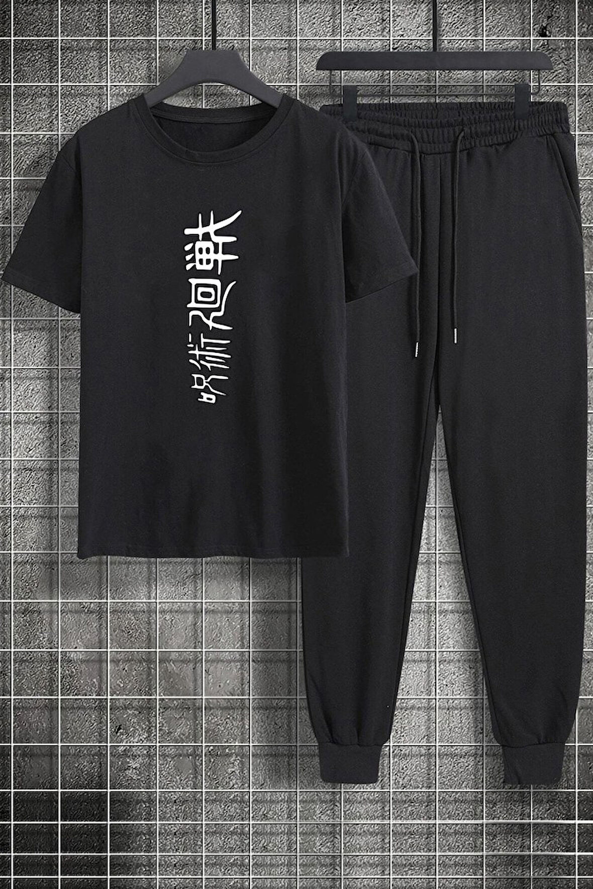 Uyguntarz Unisex Jujutsu kaisen Baskılı 2'li Eşofman Takımı