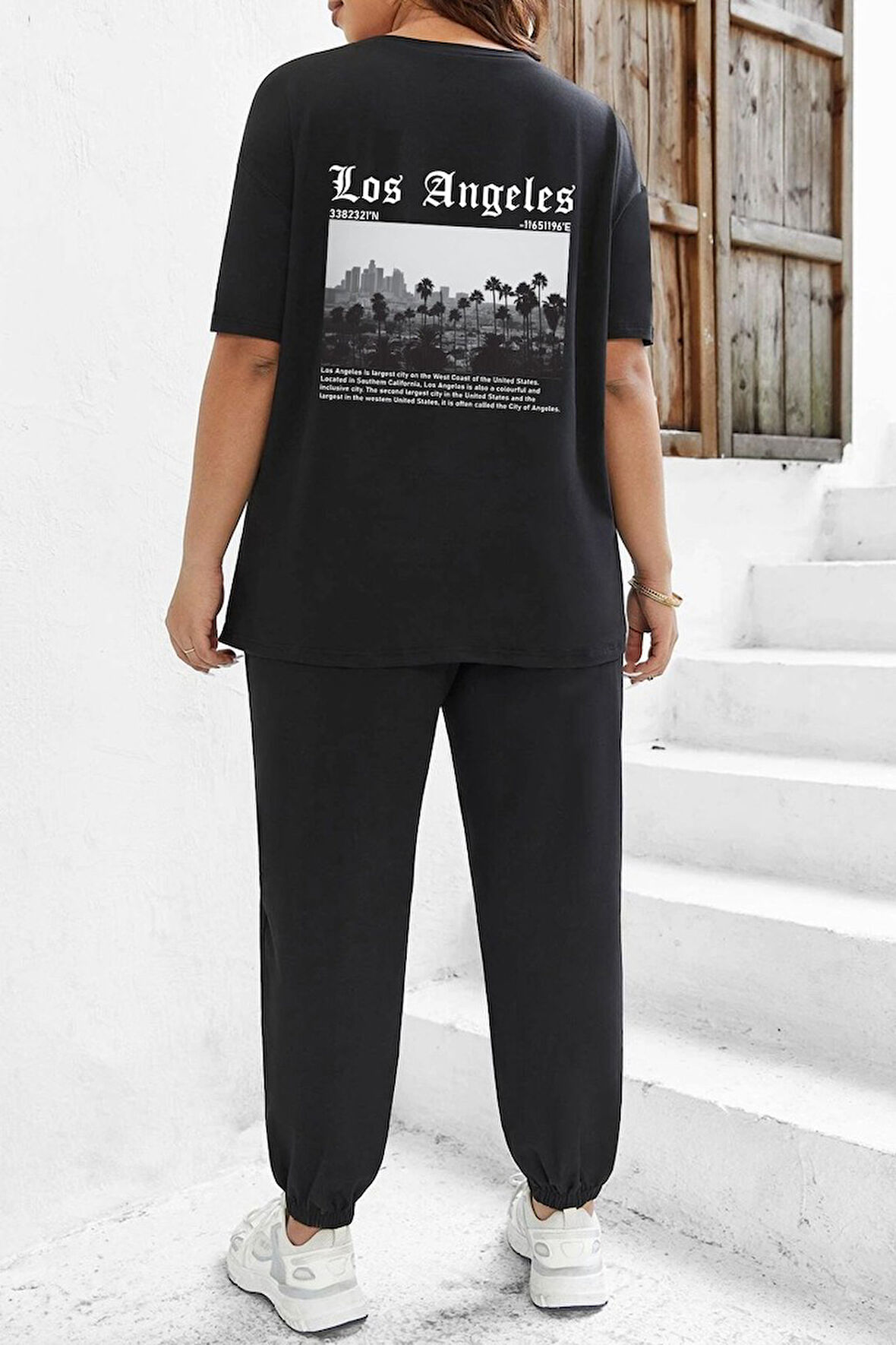 Uyguntarz Unisex Los Angles Baskılı 2'li Eşofman Takımı