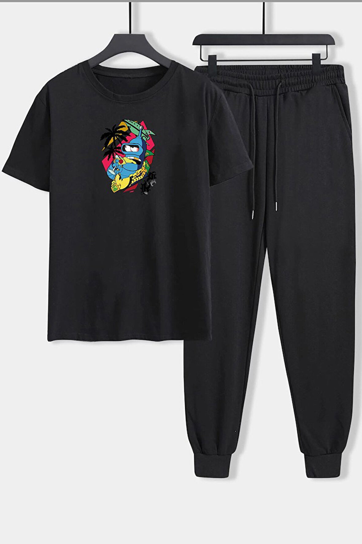 Uyguntarz Unisex Crazy Banana Baskılı 2'li Eşofman Takımı