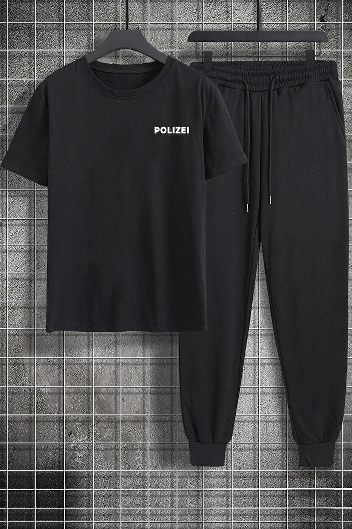 Uyguntarz Unisex Polizei Baskılı 2'li Eşofman Takımı