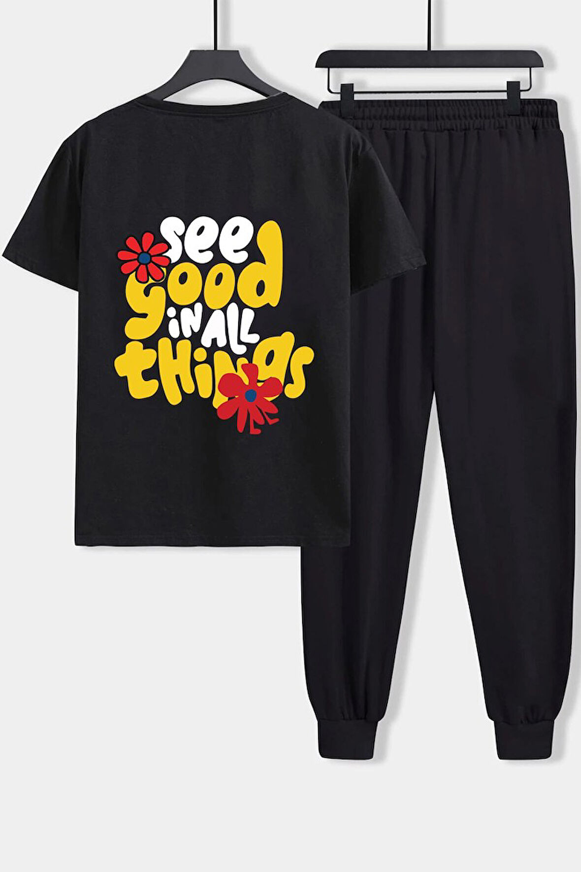 Uyguntarz Unisex Good things Baskılı 2'li Eşofman Takımı