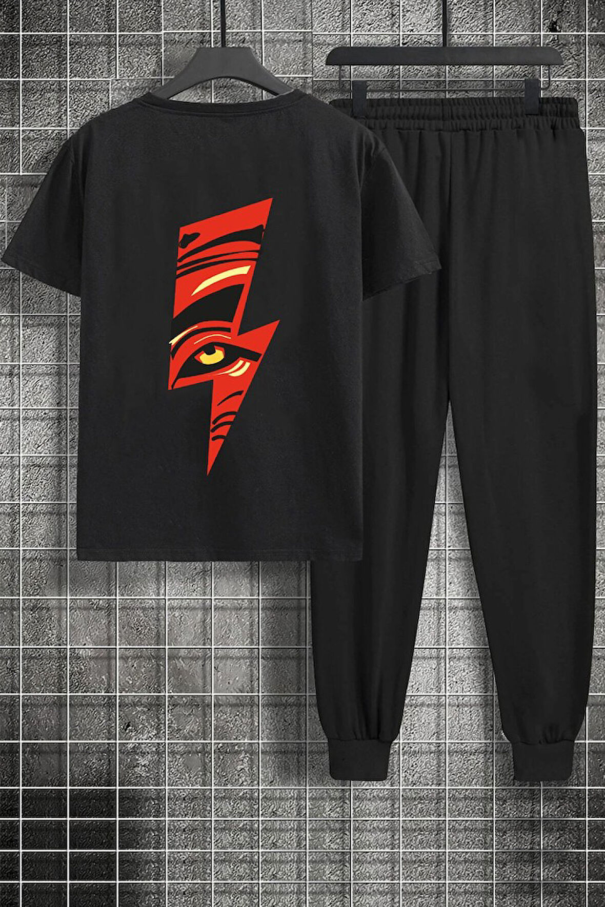 Uyguntarz Unisex Yıldırım Baskılı 2'li Eşofman Takımı