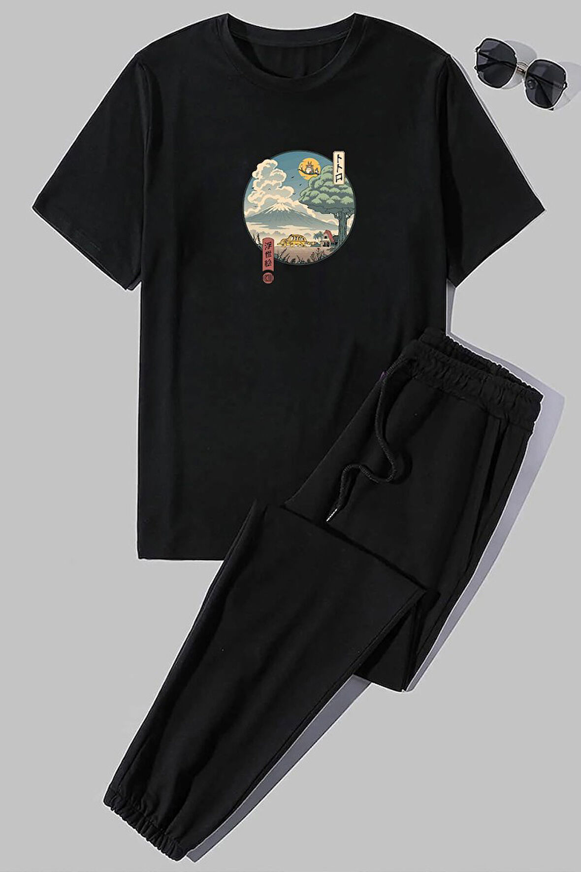 Uyguntarz Unisex Neighbor's Ukiyo e Baskılı 2'li Eşofman Takımı