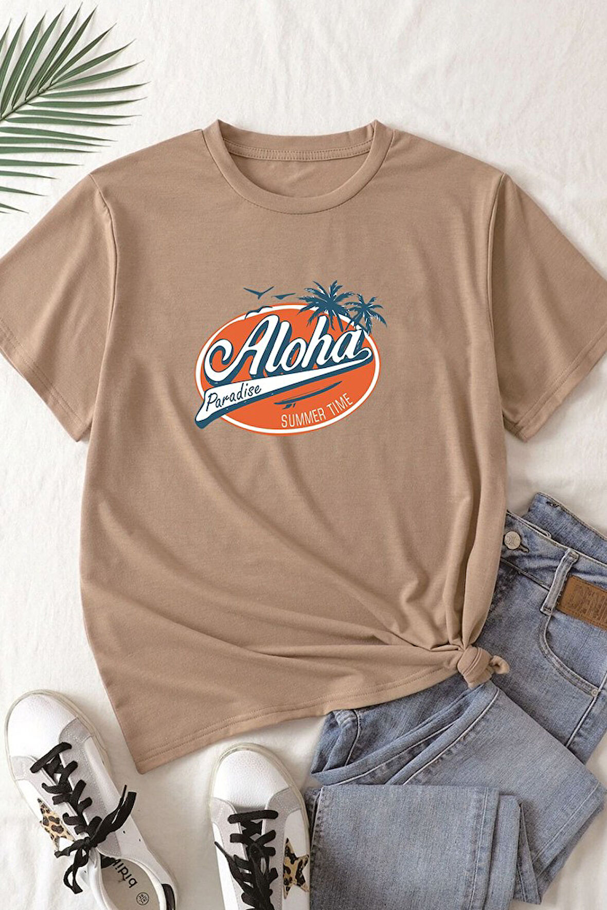 Uyguntarz Unisex Aloha Baskılı T-shirt