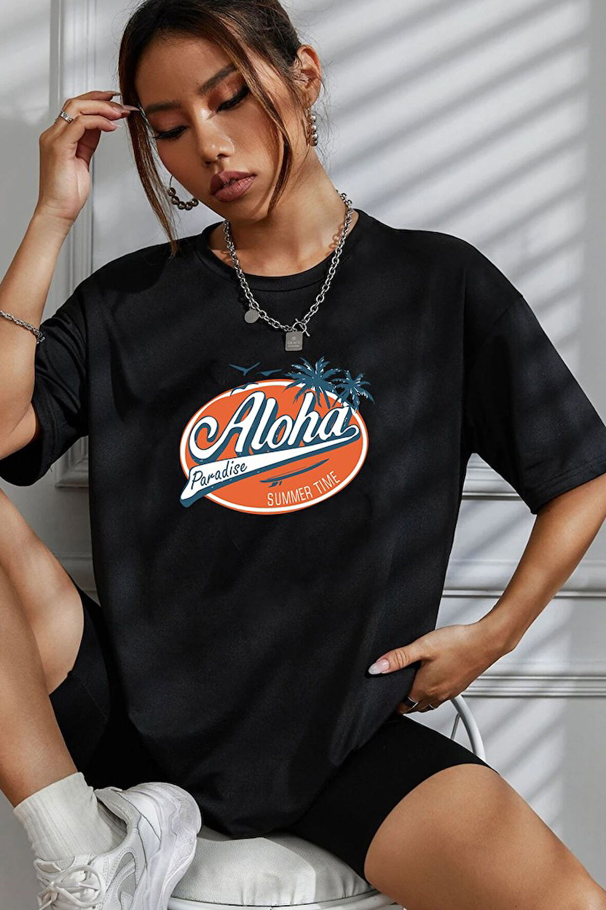 Uyguntarz Unisex Aloha Baskılı T-shirt