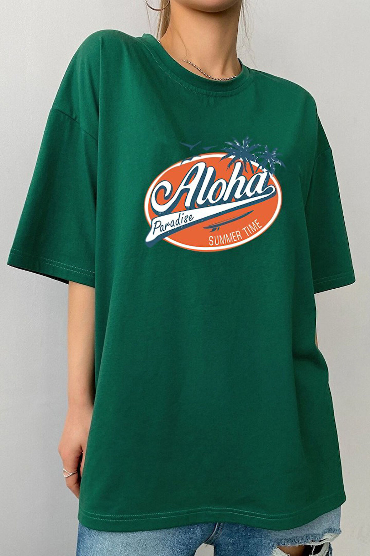 Uyguntarz Unisex Aloha Baskılı T-shirt