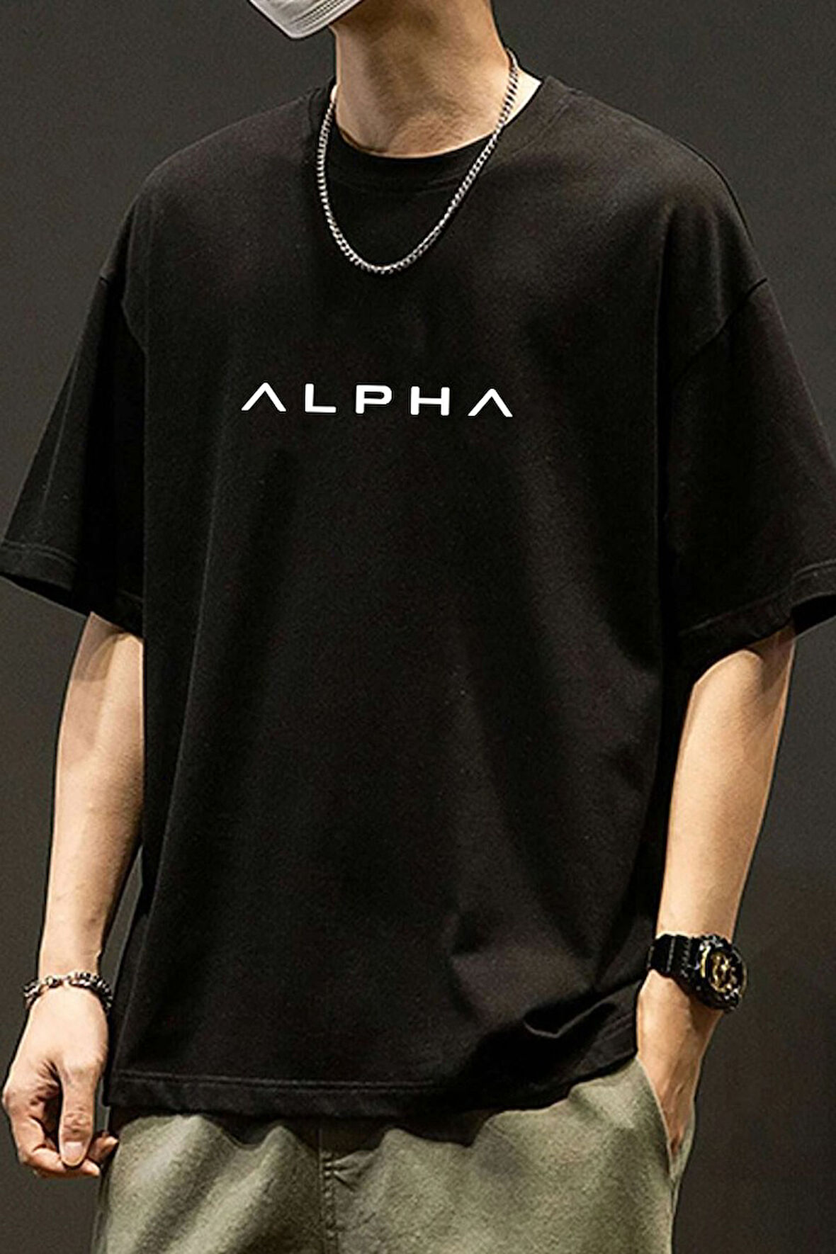 Unisex Alpha Baskılı T-shirt