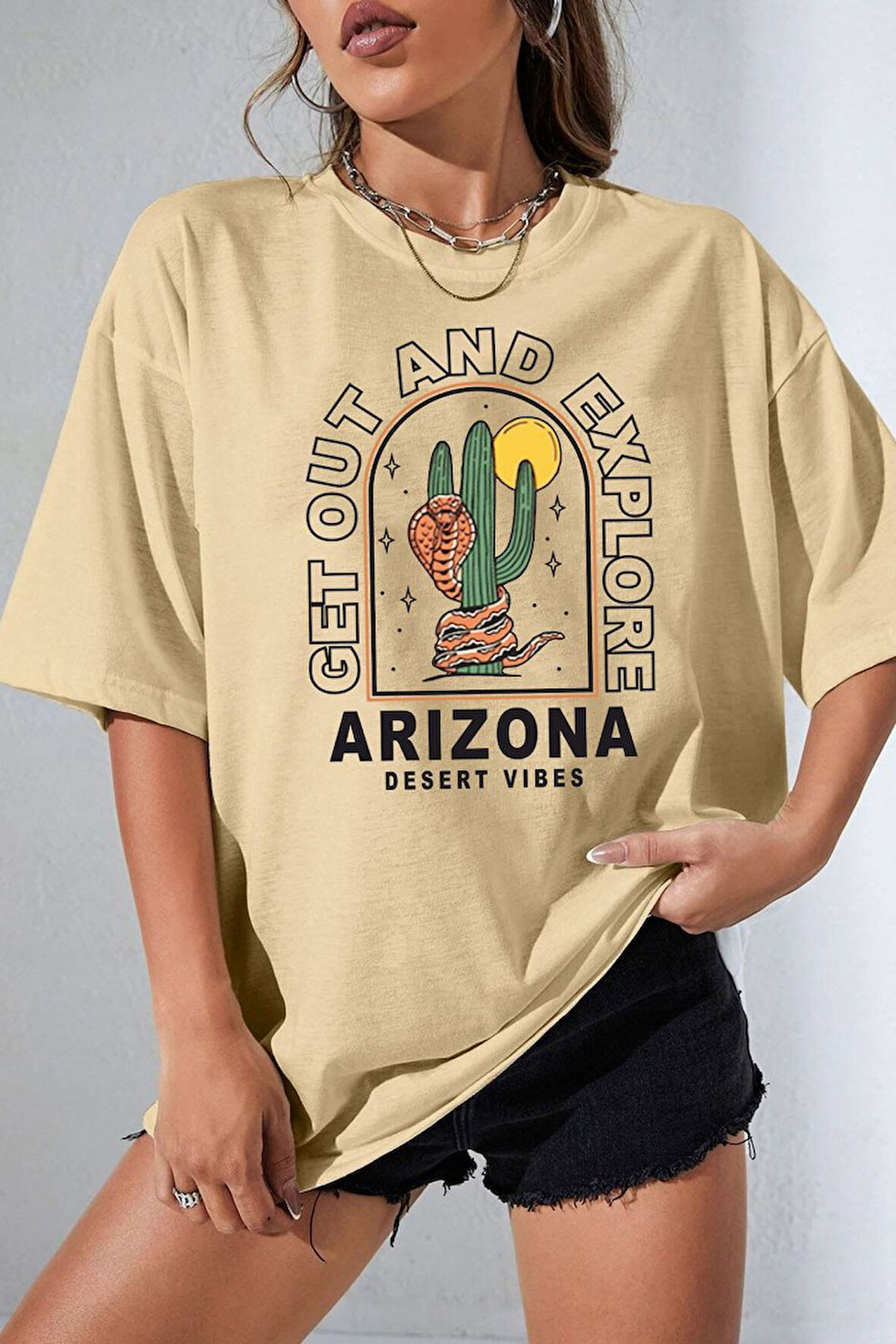 Uyguntarz Unisex Arizona Baskılı T-shirt