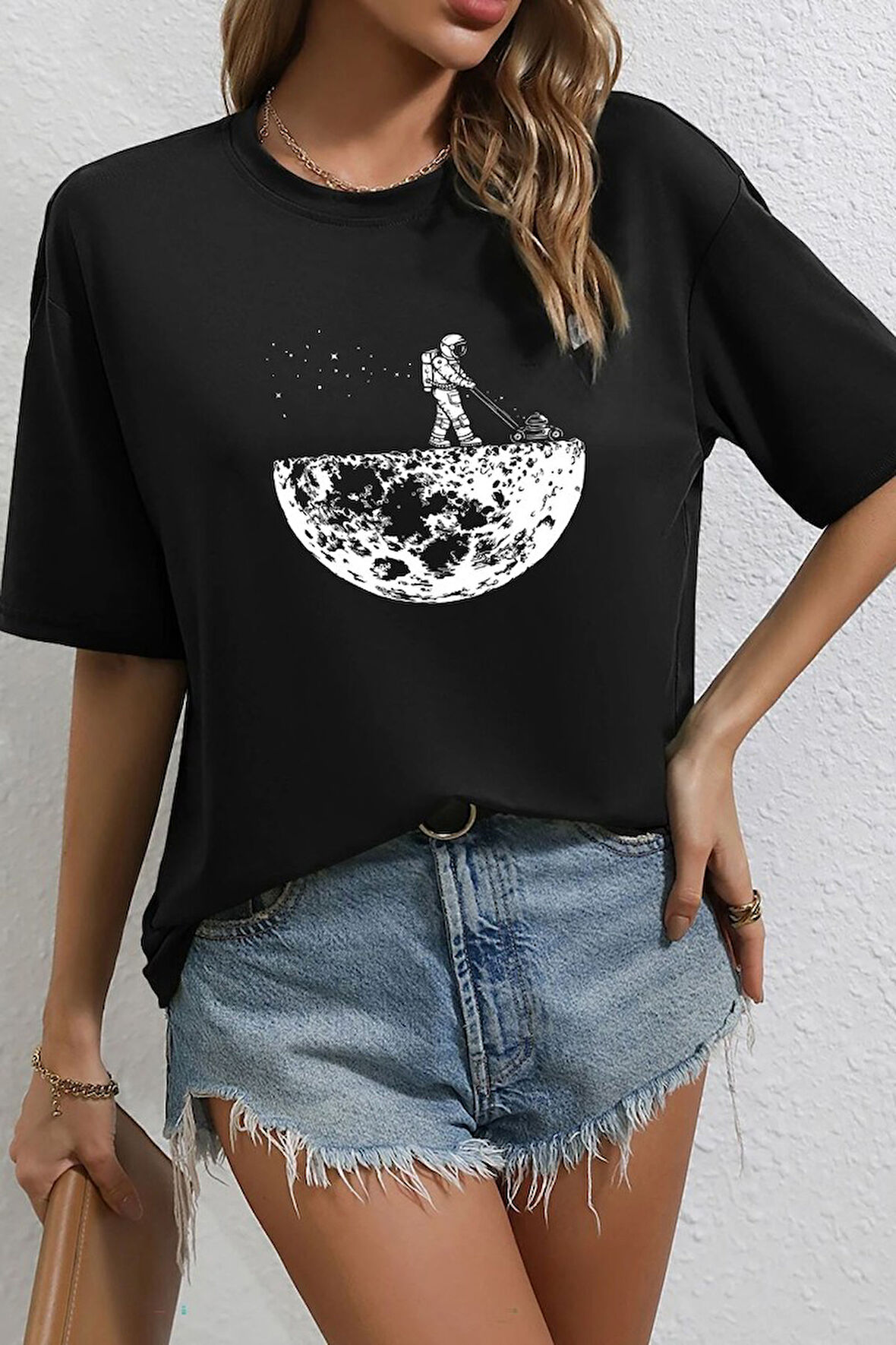 Uyguntarz Unisex Uzay Temalı Baskılı T-shirt