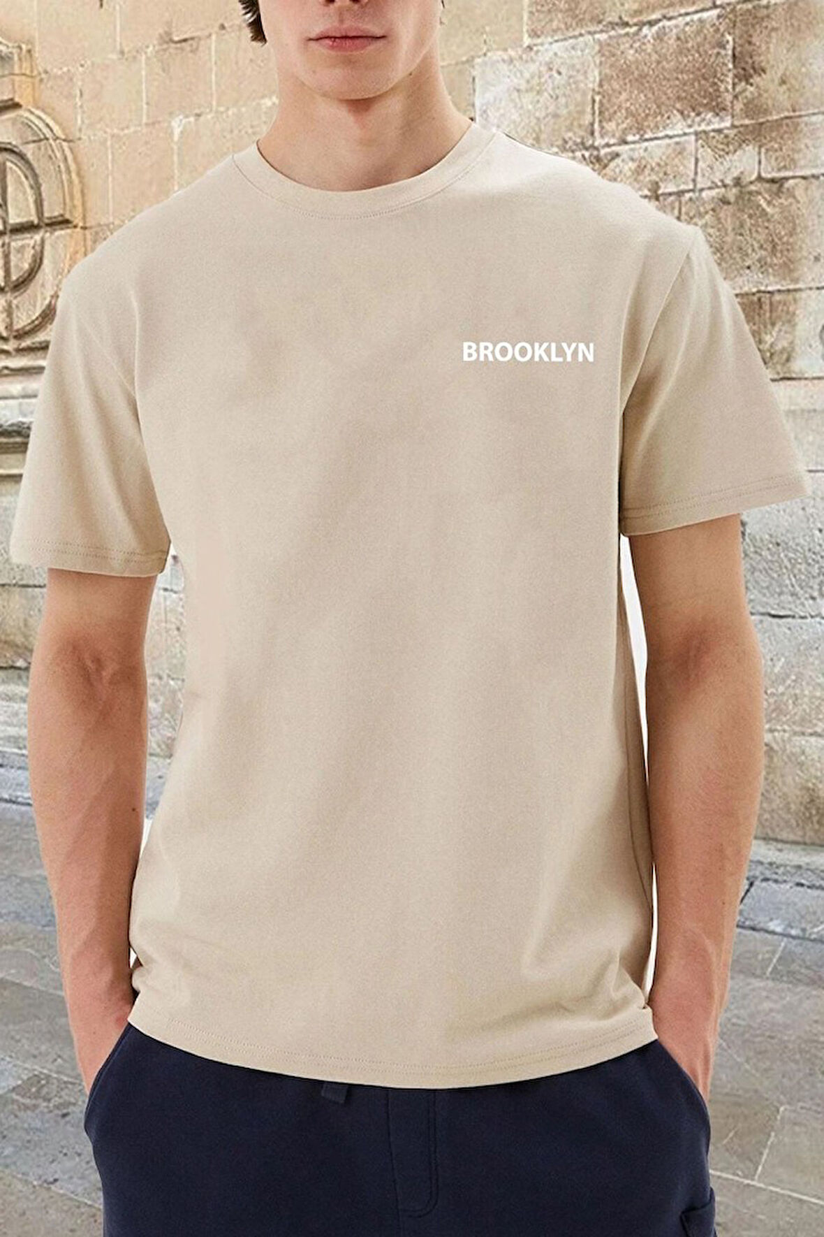 Unisex Brooklyn Baskılı T-shirt