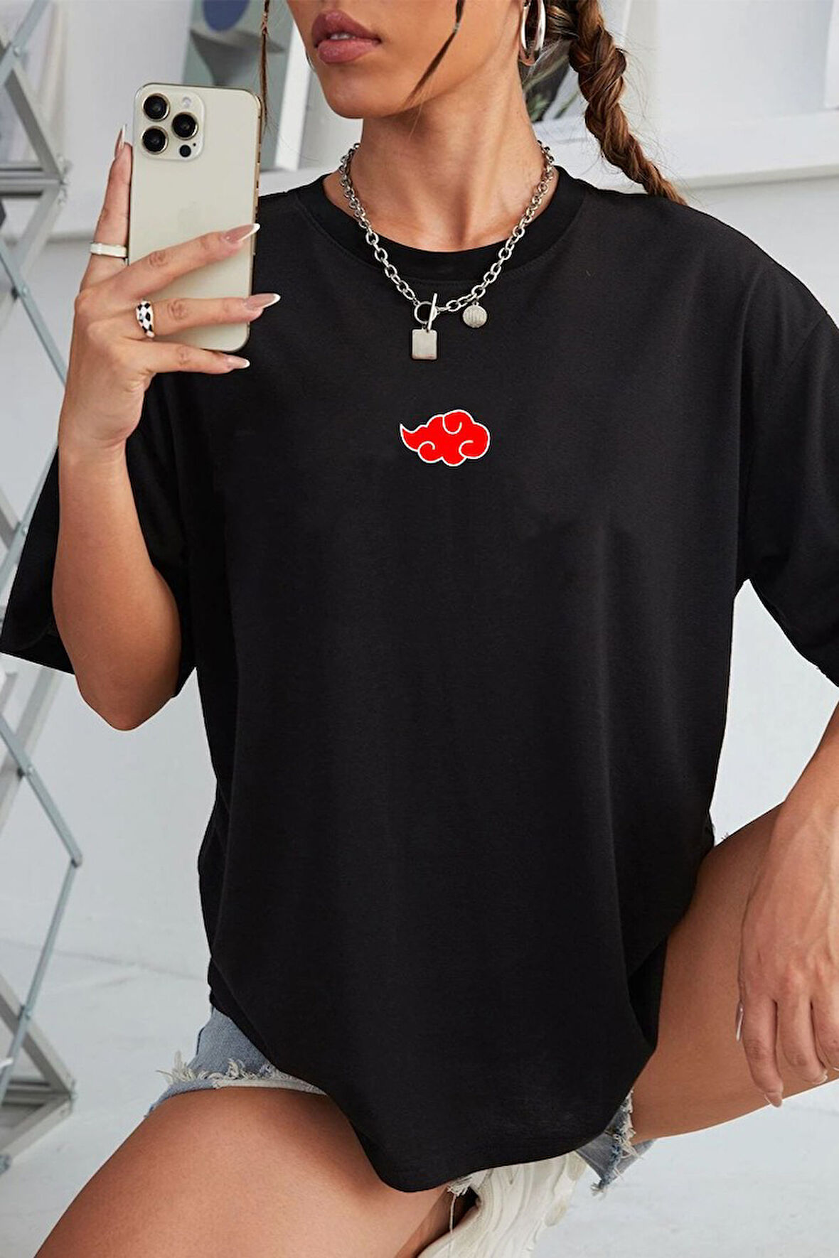 Uyguntarz Unisex Ninja Akatsuki Baskılı T-shirt