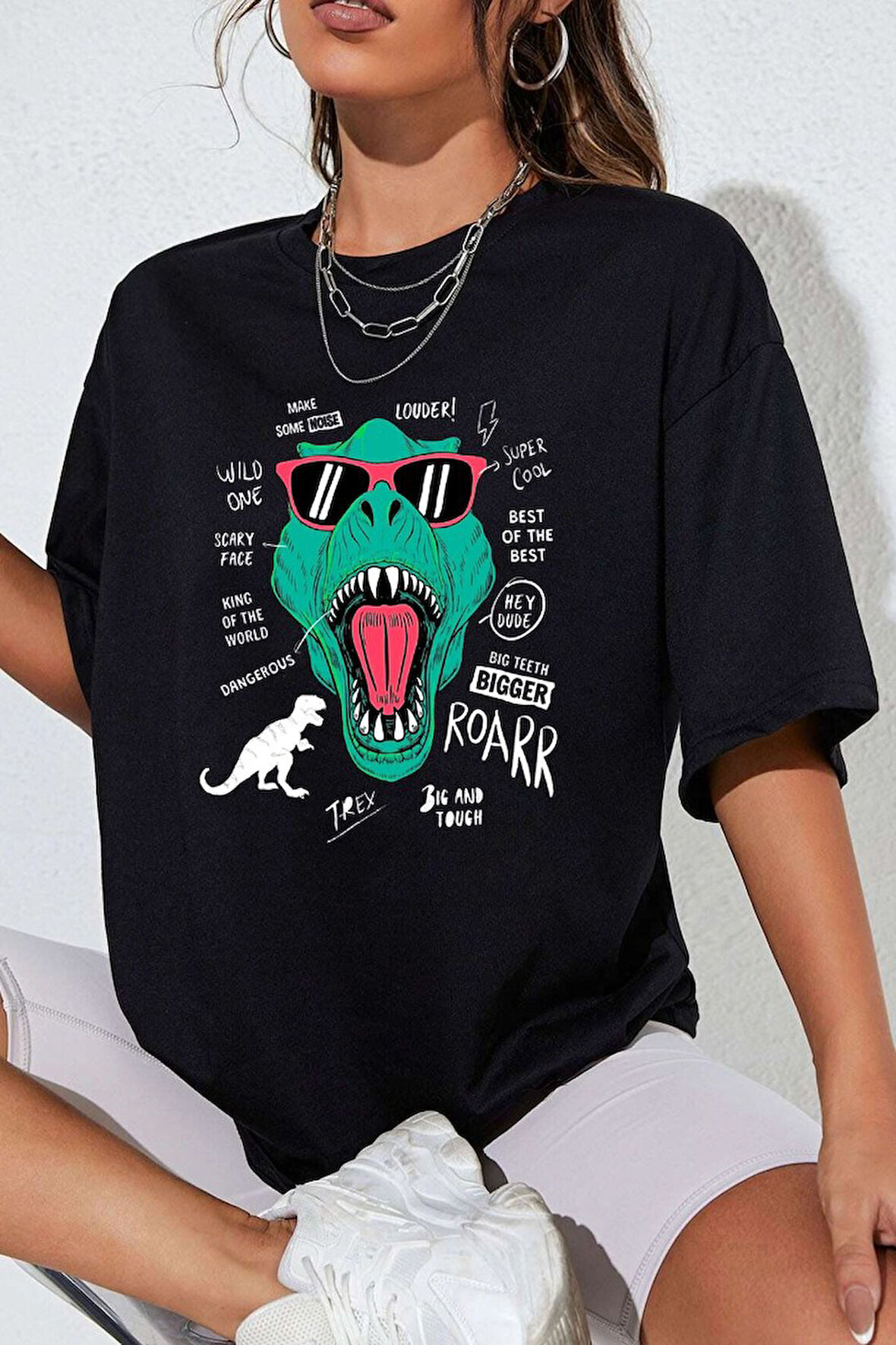 Uyguntarz Unisex T - Rex Baskılı T-shirt