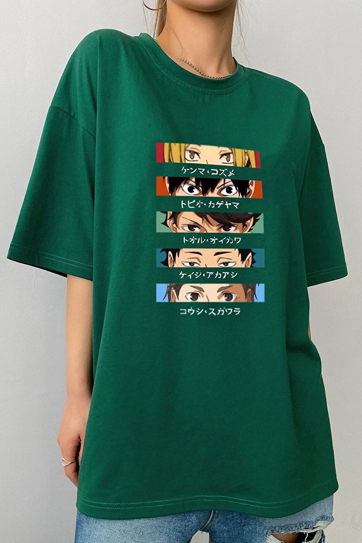 Unisex Cosplay Haikyuu Baskılı T-shirt