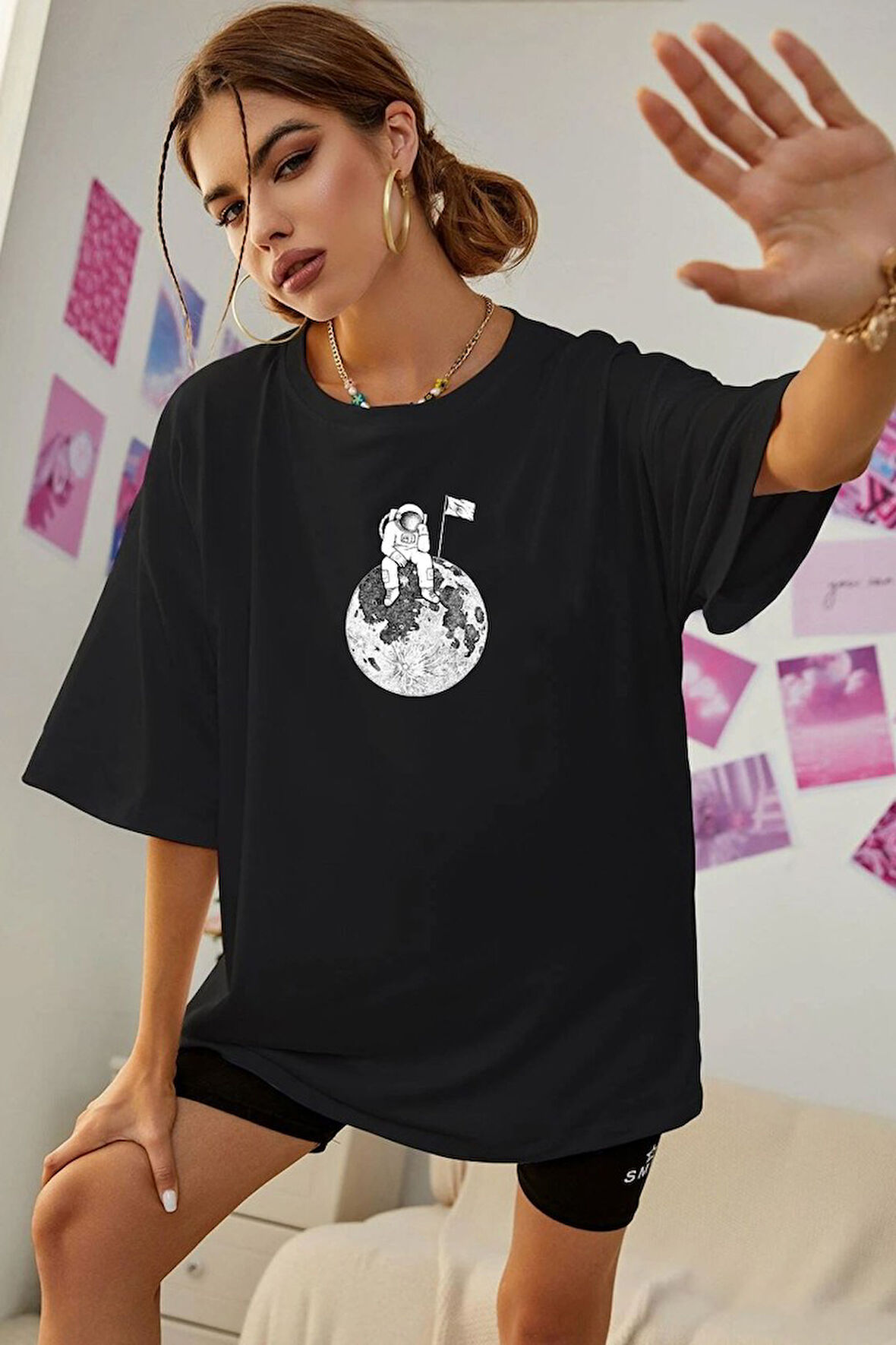 Uyguntarz Unisex Astronot Baskılı T-shirt