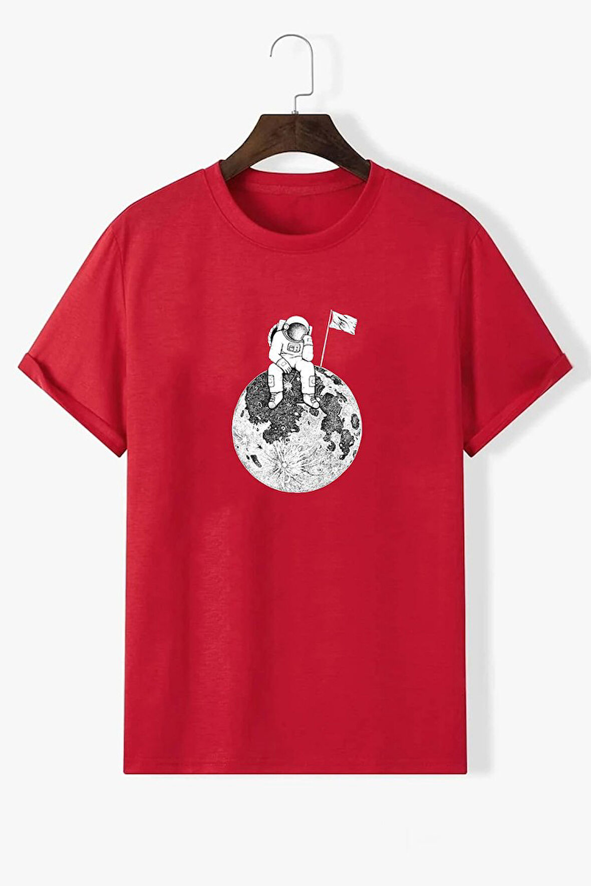 Unisex Astronot Baskılı T-shirt