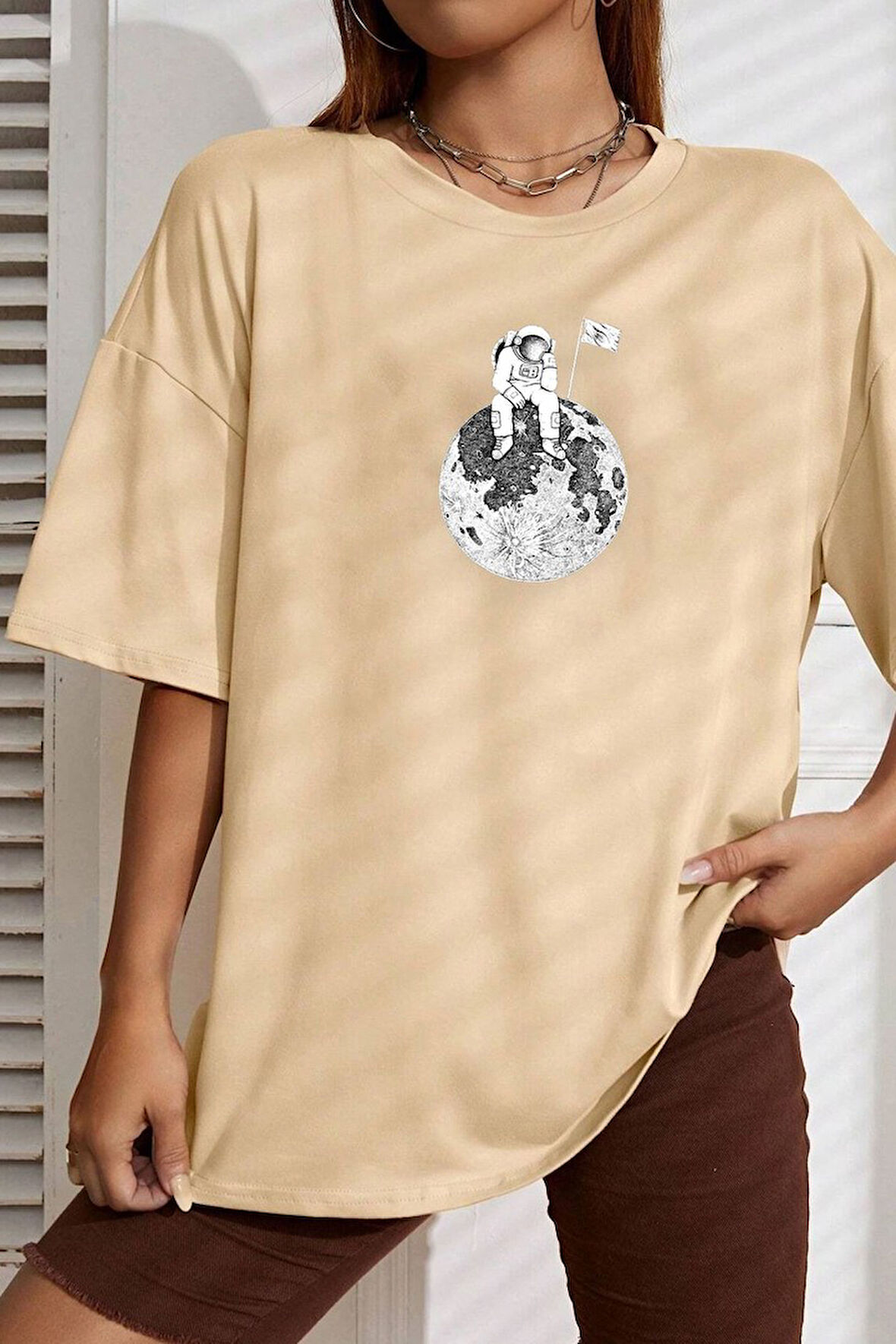 Uyguntarz Unisex Astronot Baskılı T-shirt