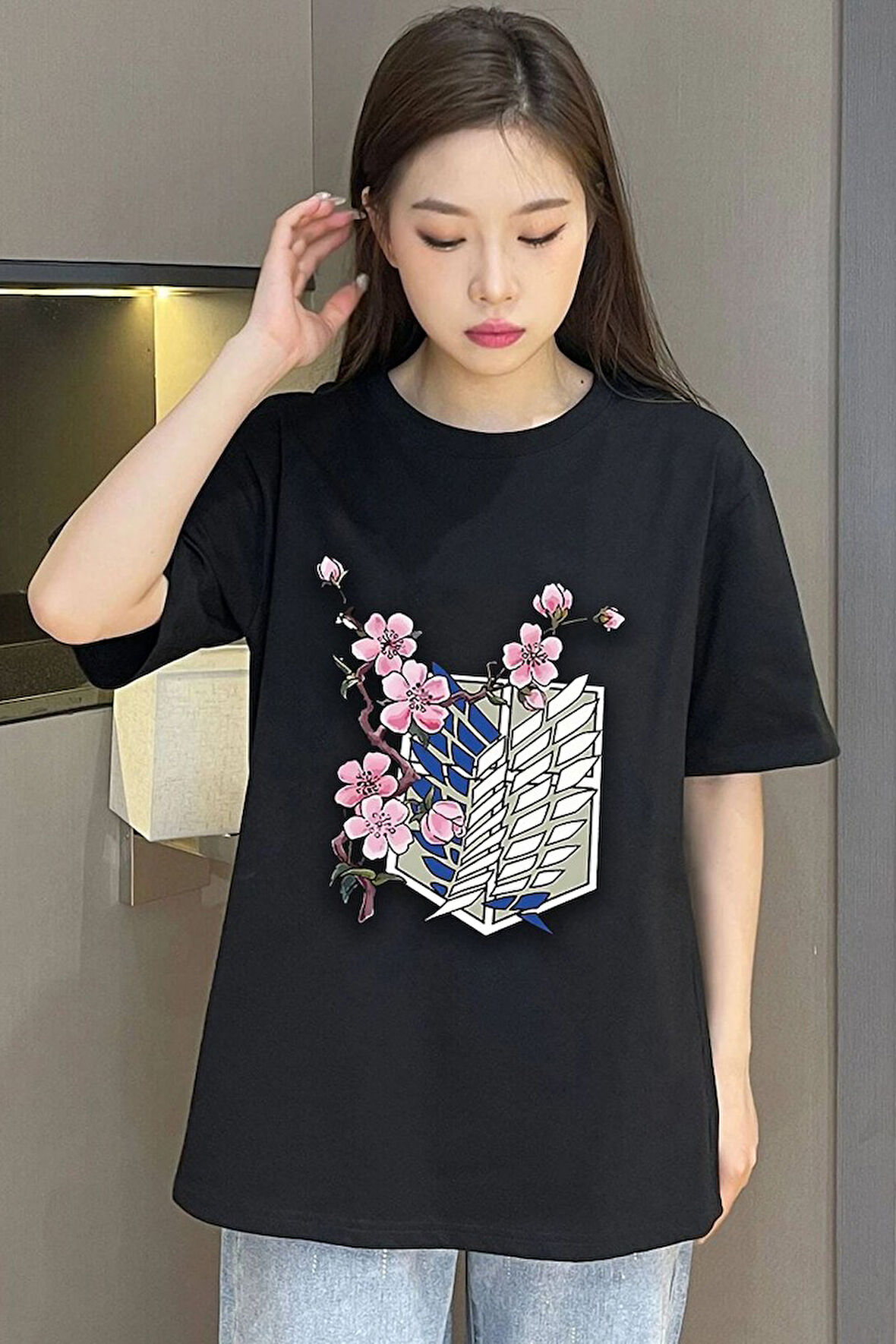 Uyguntarz Unisex Flowers Baskılı T-shirt