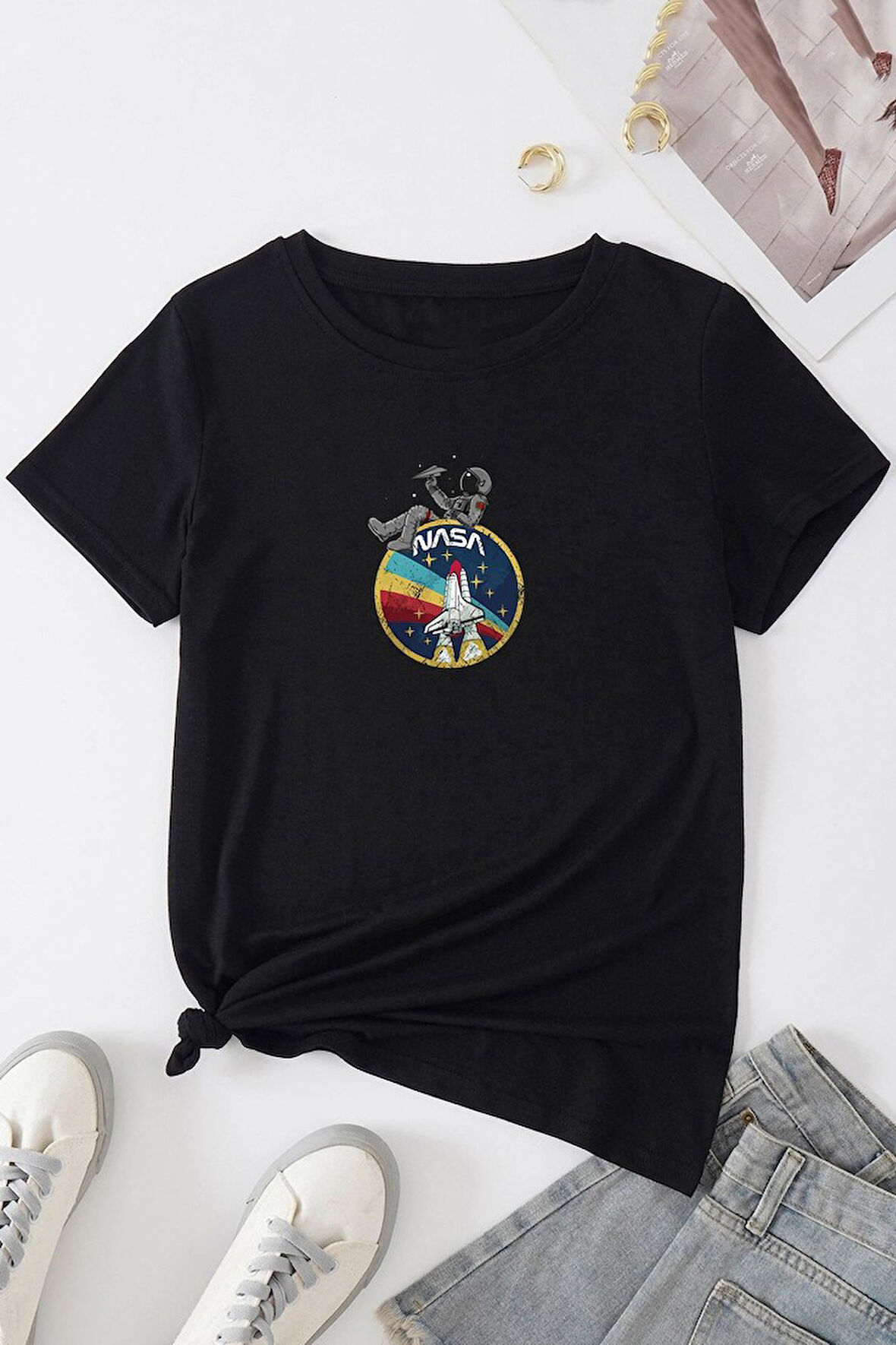 Uyguntarz Unisex Nasa Baskılı T-shirt