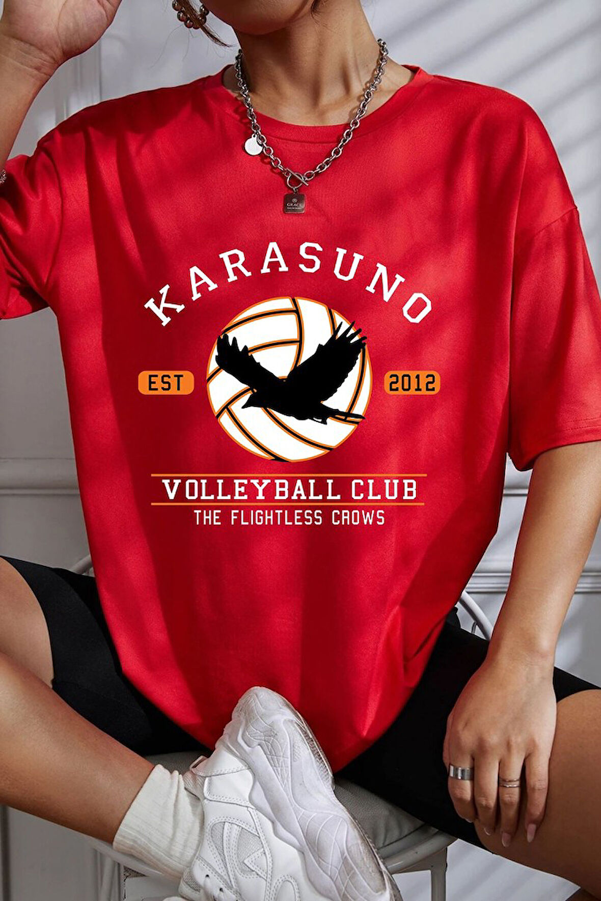 Unisex Karasuno Baskılı T-shirt