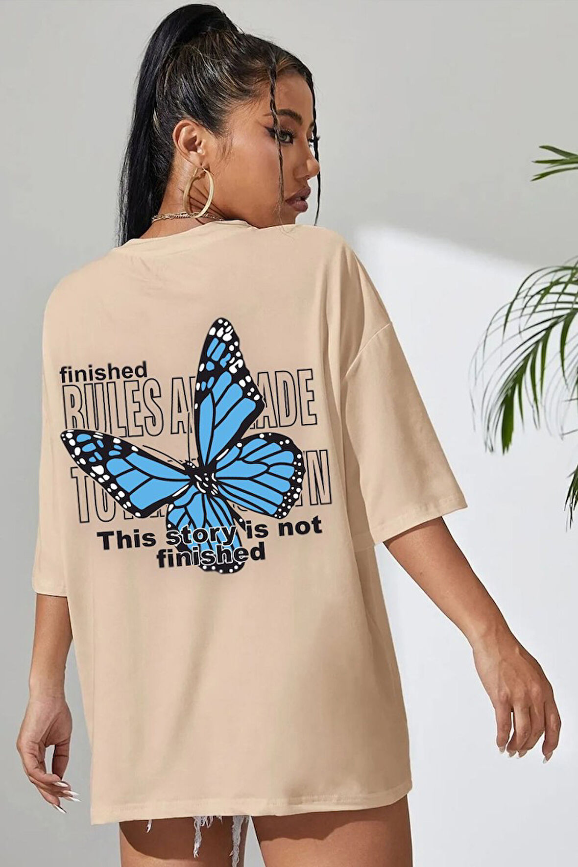 Uyguntarz Unisex Kelebek Baskılı T-shirt