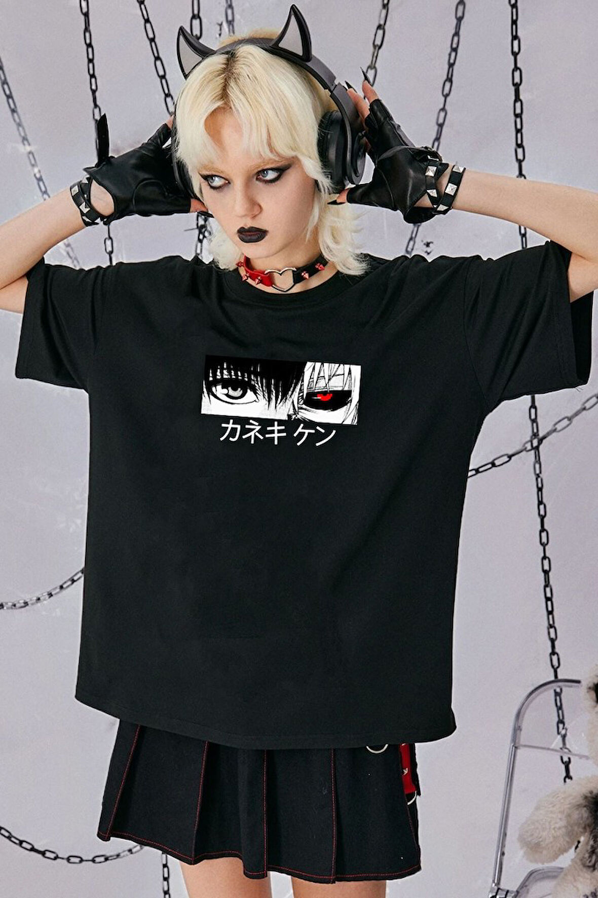 Uyguntarz Unisex Ken Kaneki Baskılı T-shirt