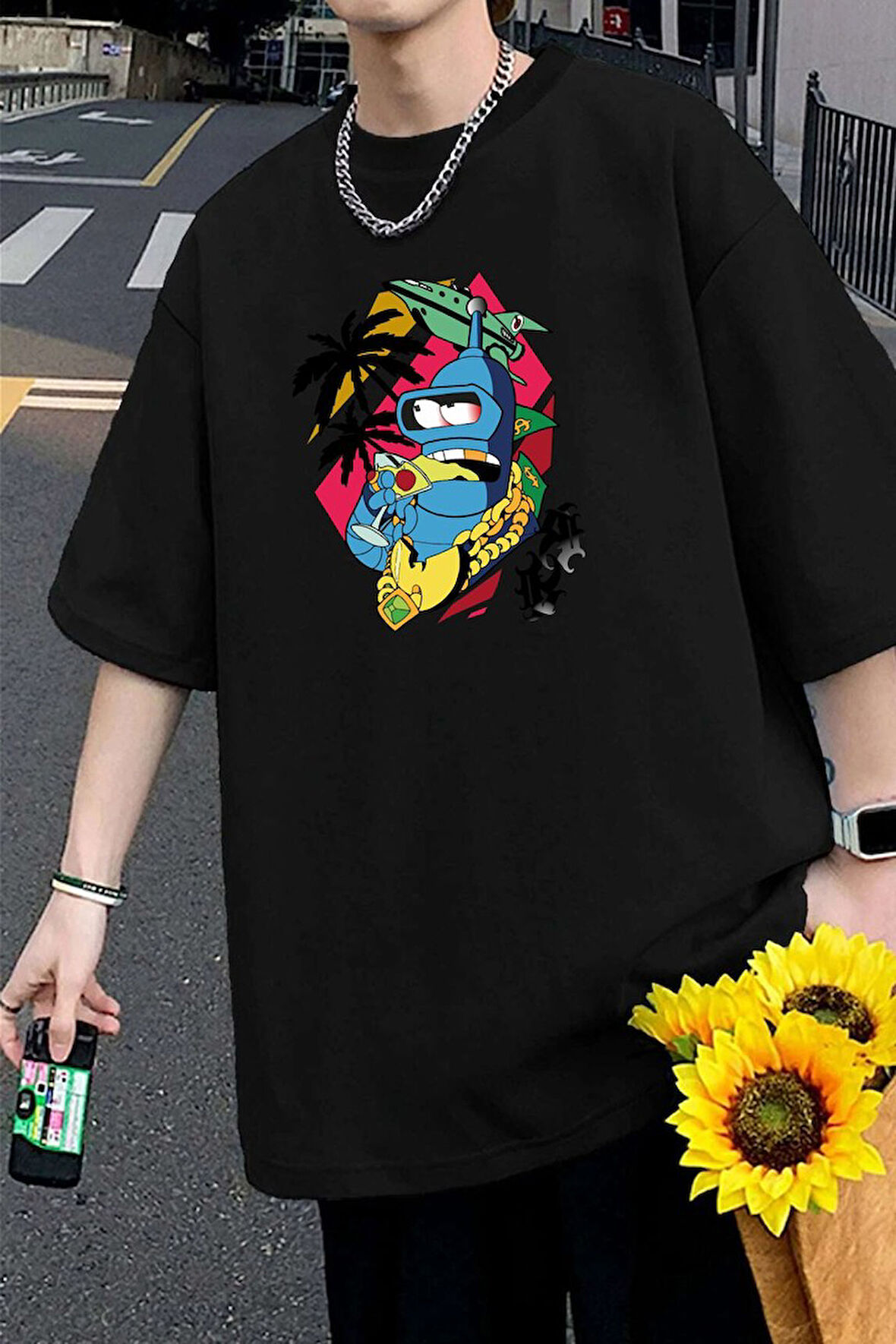 Uyguntarz Unisex Crazy Banana Baskılı T-shirt