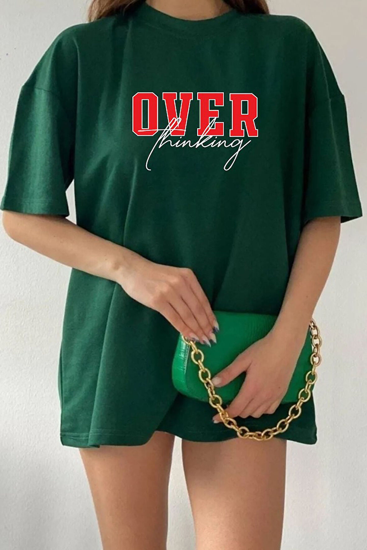 Uyguntarz Unisex Over Thinking Baskılı T-shirt