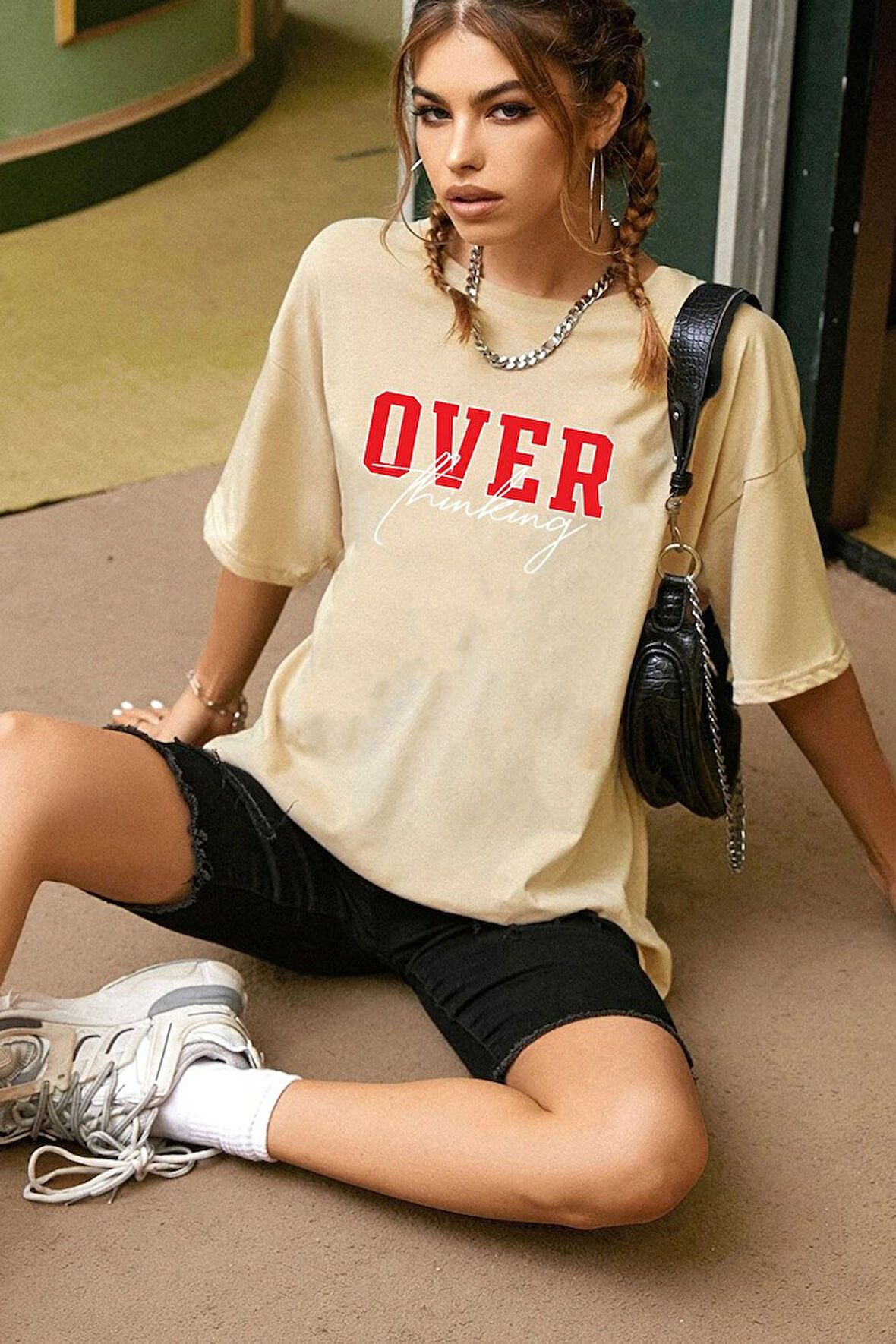 Uyguntarz Unisex Over Thinking Baskılı T-shirt