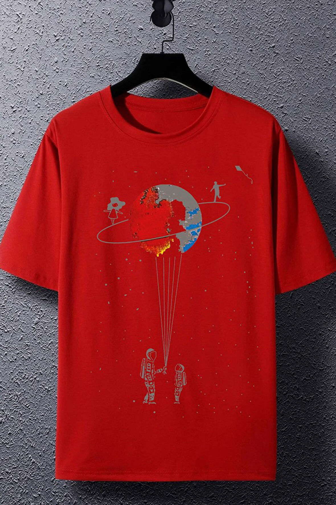 Uyguntarz Unisex Evren Temalı Baskılı T-shirt