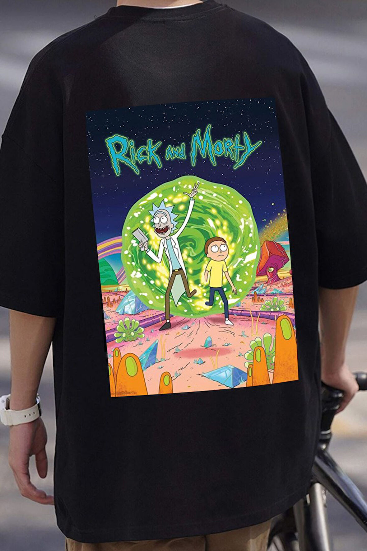 Unisex Rick and Morty Baskılı T-shirt