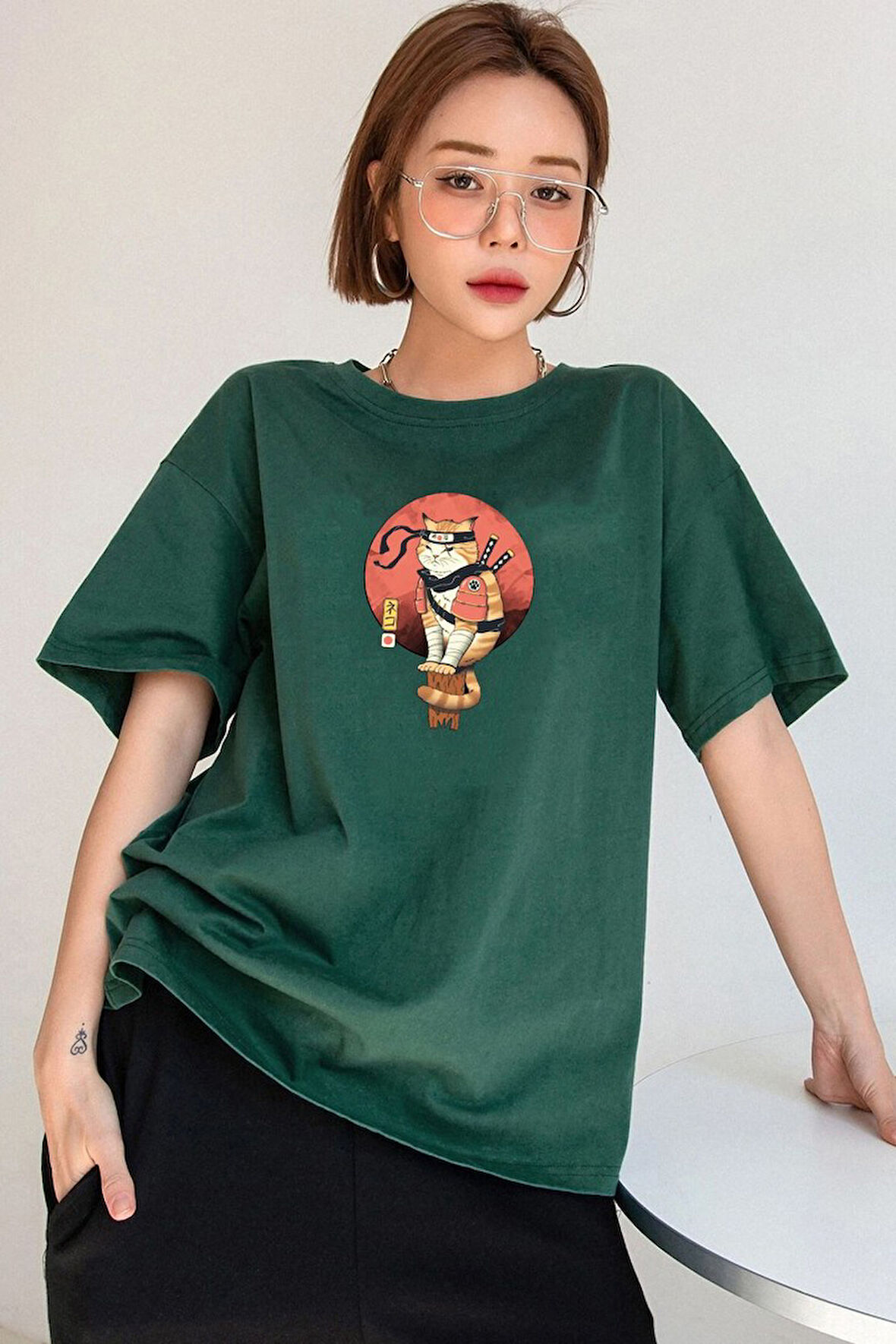 Unisex Shinobi Baskılı T-shirt