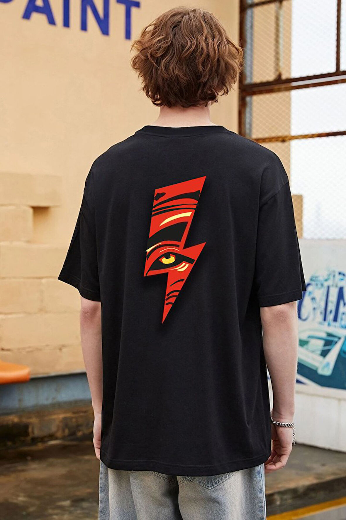 Uyguntarz Unisex Yıldırım Baskılı T-shirt