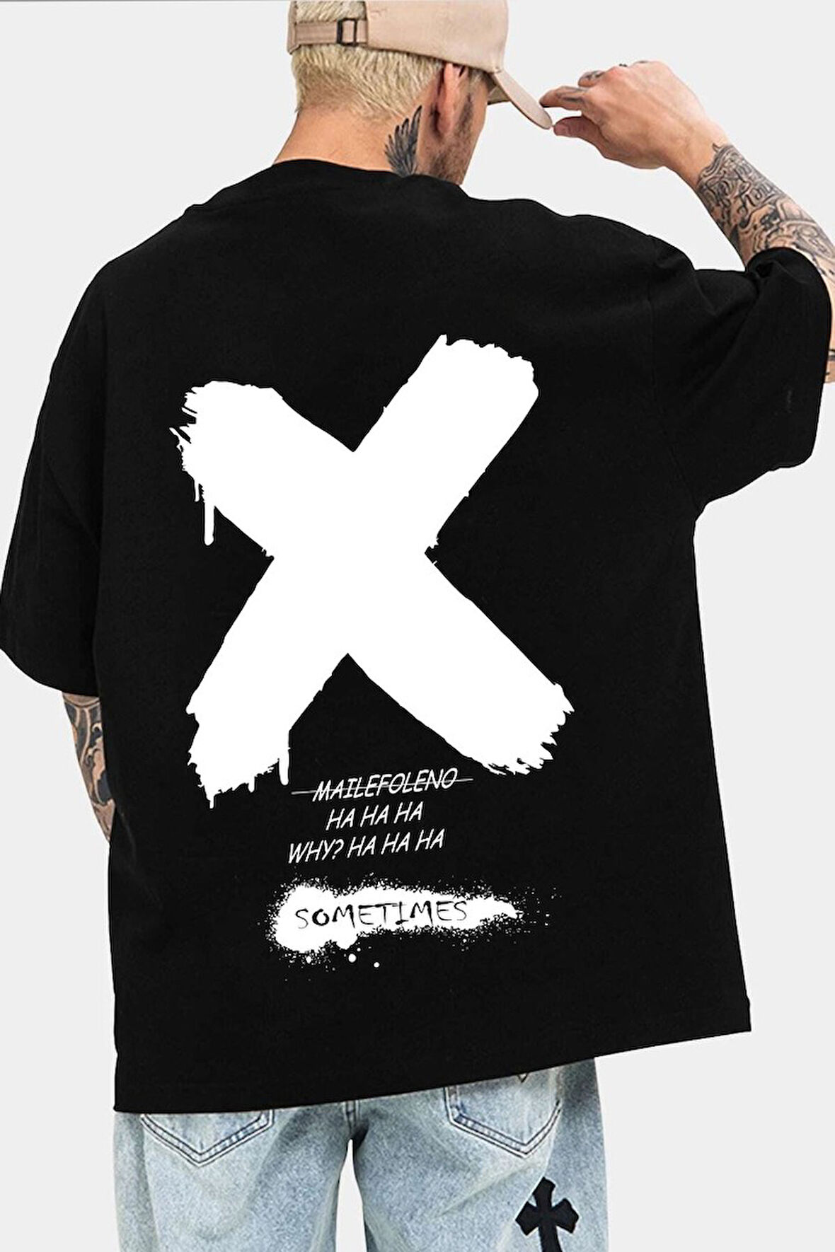 Uyguntarz Unisex Sometimes X Baskılı T-shirt