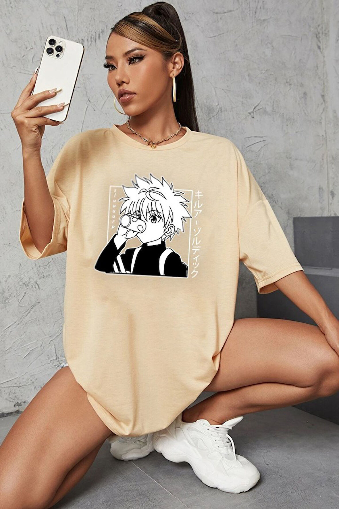 Uyguntarz Unisex Killua Zoldyck Baskılı T-shirt