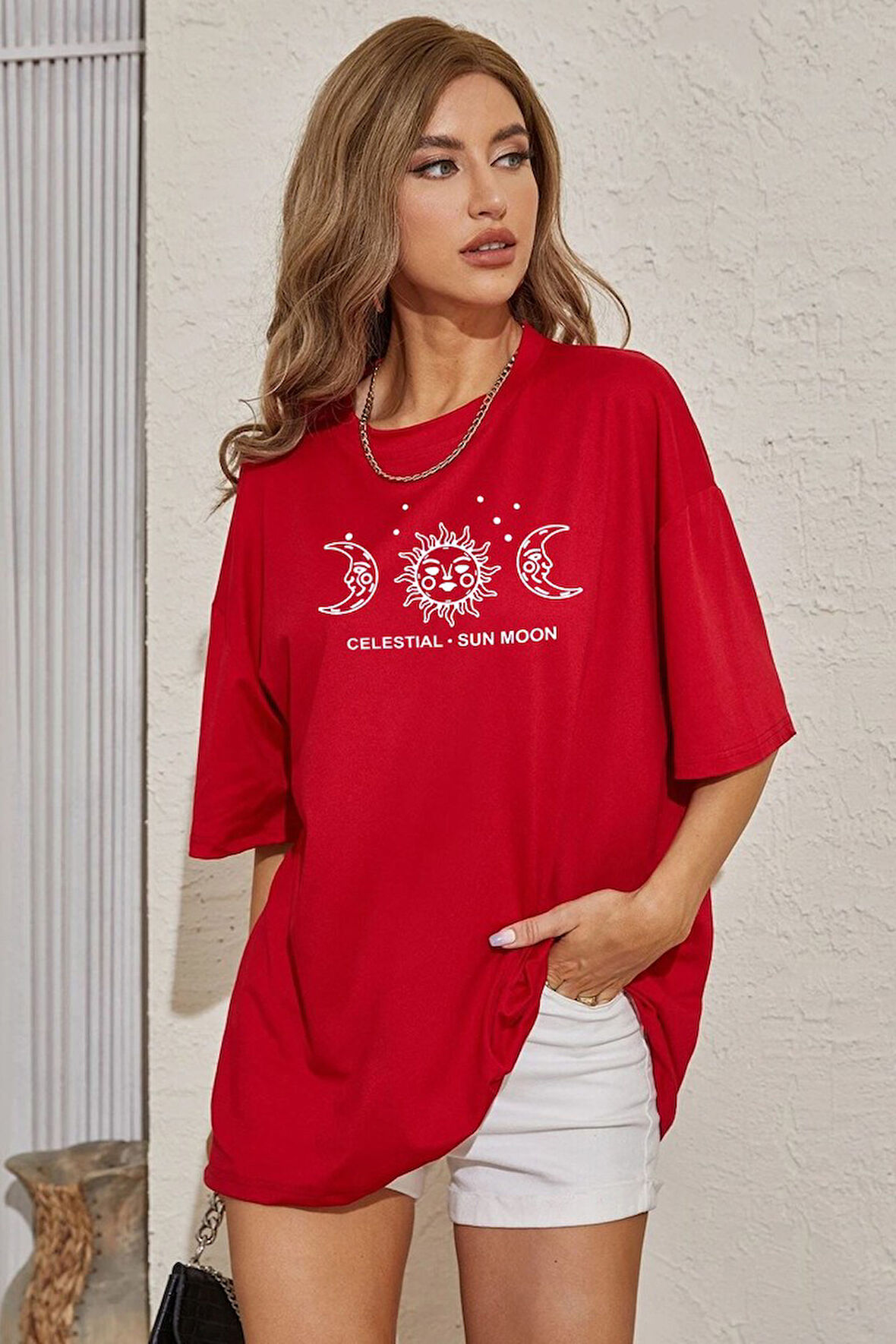 Uyguntarz Unisex Sun Moon Baskılı T-shirt