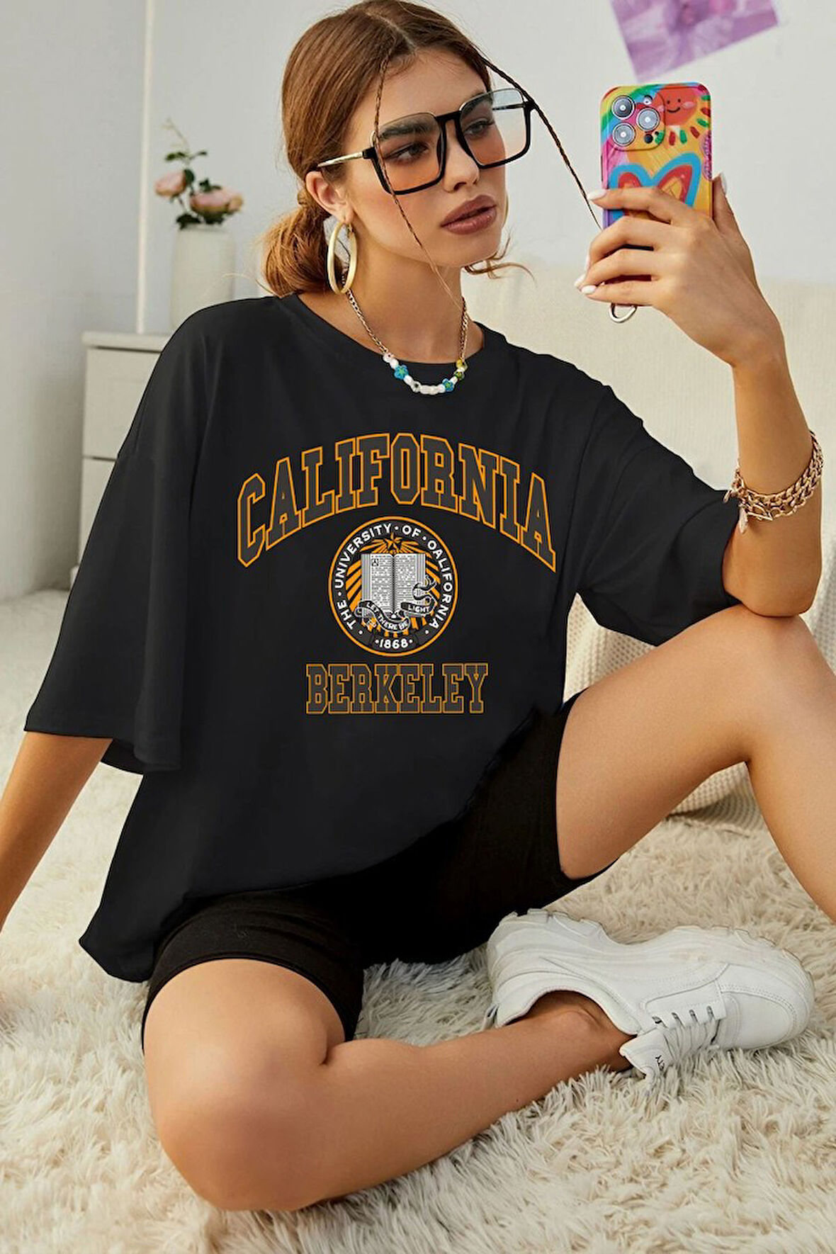 Uyguntarz Unisex California Baskılı T-shirt