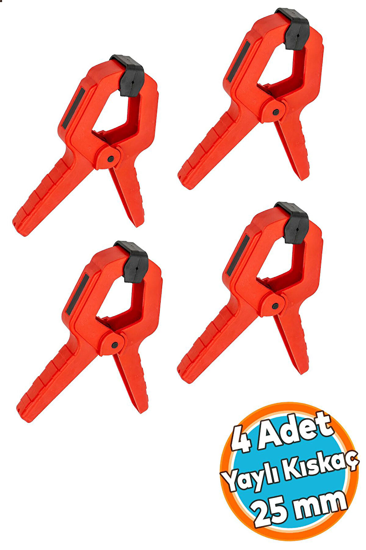 4 ADET Yaylı Kıskaç Mandal El Tip İşkence Mengene Kırmızı Klips Hobi 25 mm 1 inç