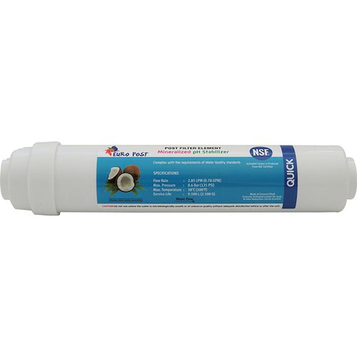Euro Post Karbon Tatlandırıcı Filtre Açık-Kapalı Kasa Su Arıtma Cihazı ( 1100 Iodine )